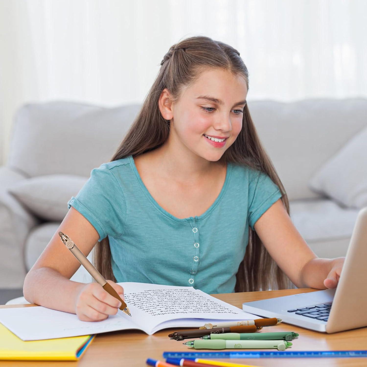 Set de 8 Lápices de Gel Borrables BAYTORY Café 0.3mm