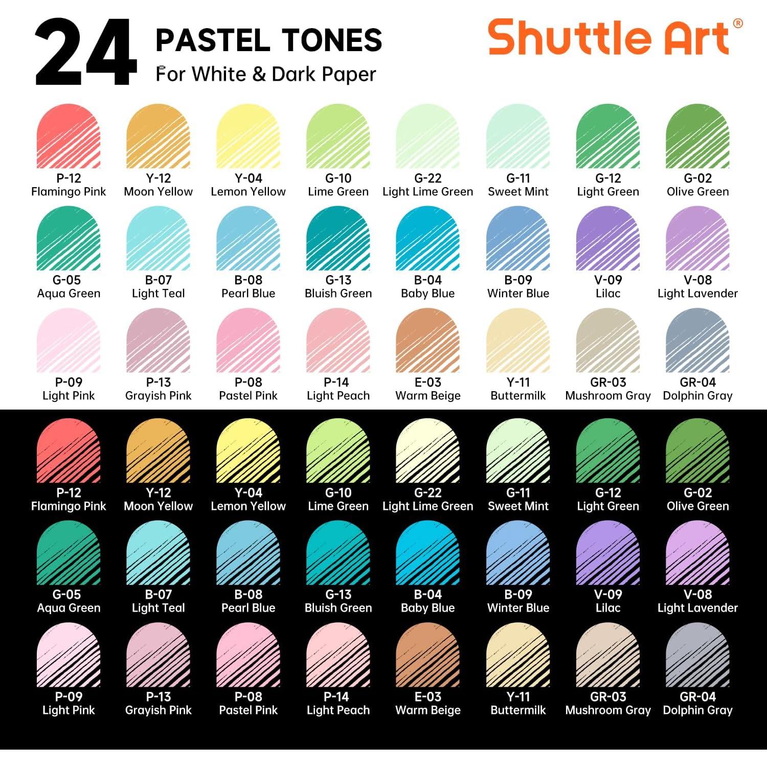 Bolígrafos de Gel Shuttle Art 24 Colores Pastel 0.6mm