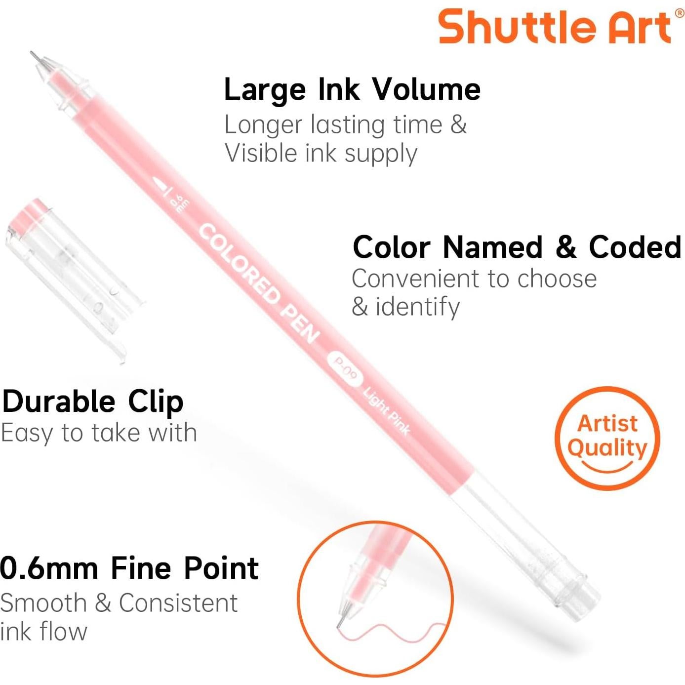 Bolígrafos de Gel Shuttle Art 24 Colores Pastel 0.6mm