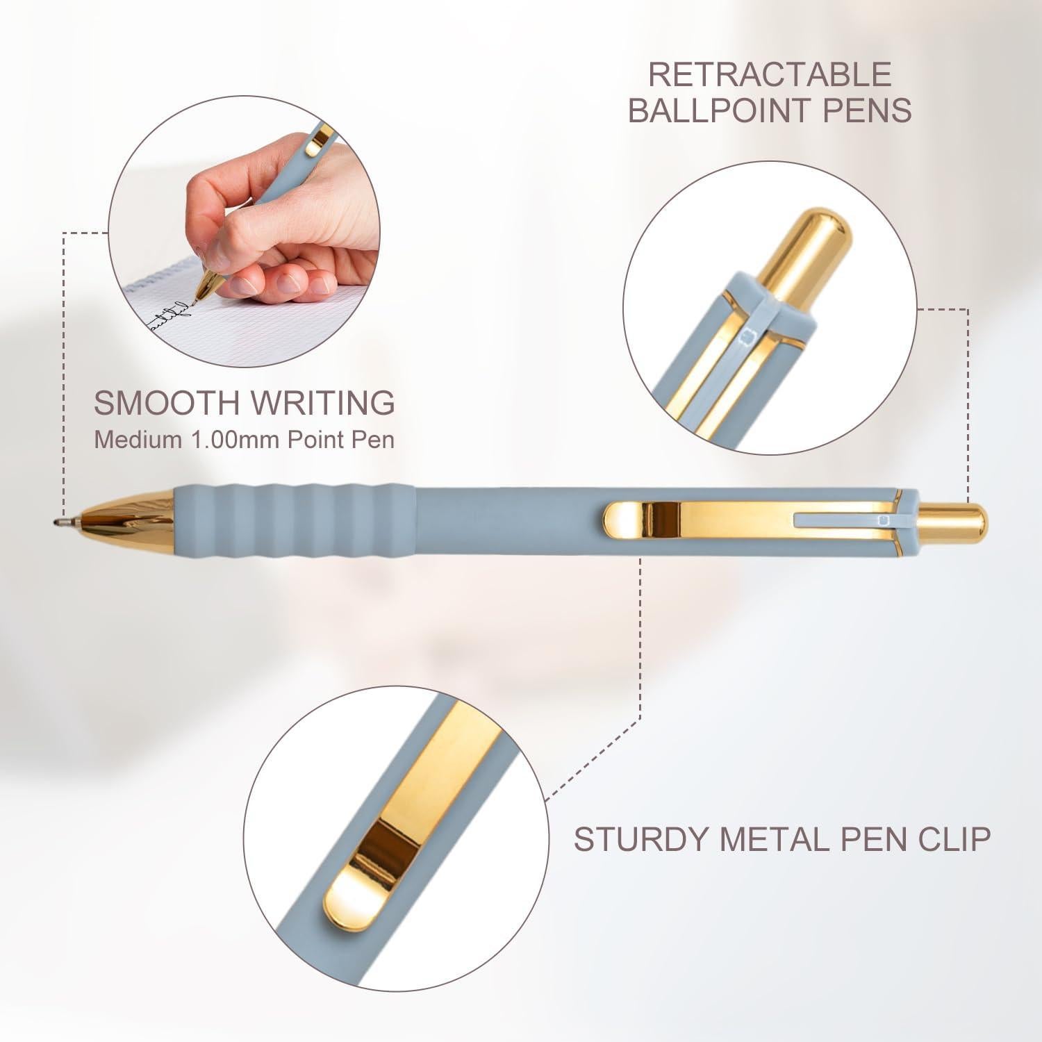 Bolígrafos Aisibeiger Tinta Negra 1.0mm Retráctiles 12 Unidades