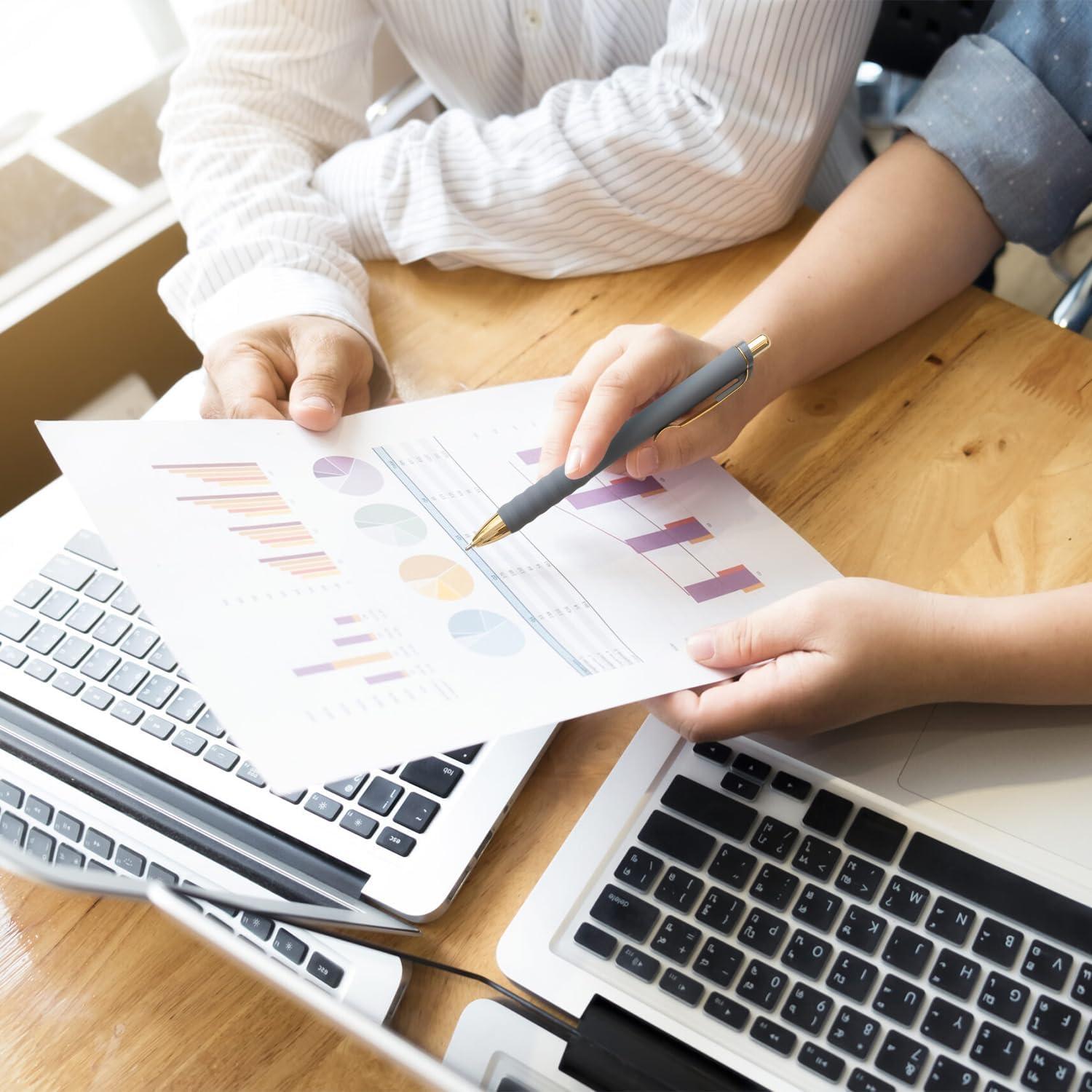 Bolígrafos Aisibeiger Tinta Negra 1.0mm Retráctiles 12 Unidades