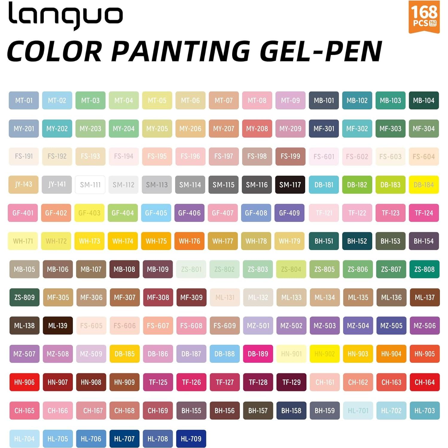 Set de Bolígrafos de Gel Yolaka 162 Colores Punta Fina 0.6mm