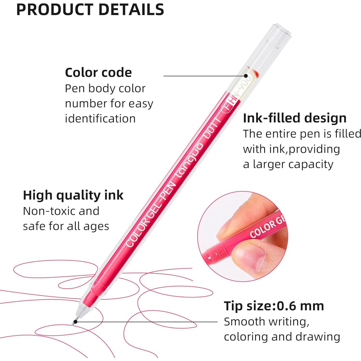 Set de Bolígrafos de Gel Yolaka 162 Colores Punta Fina 0.6mm