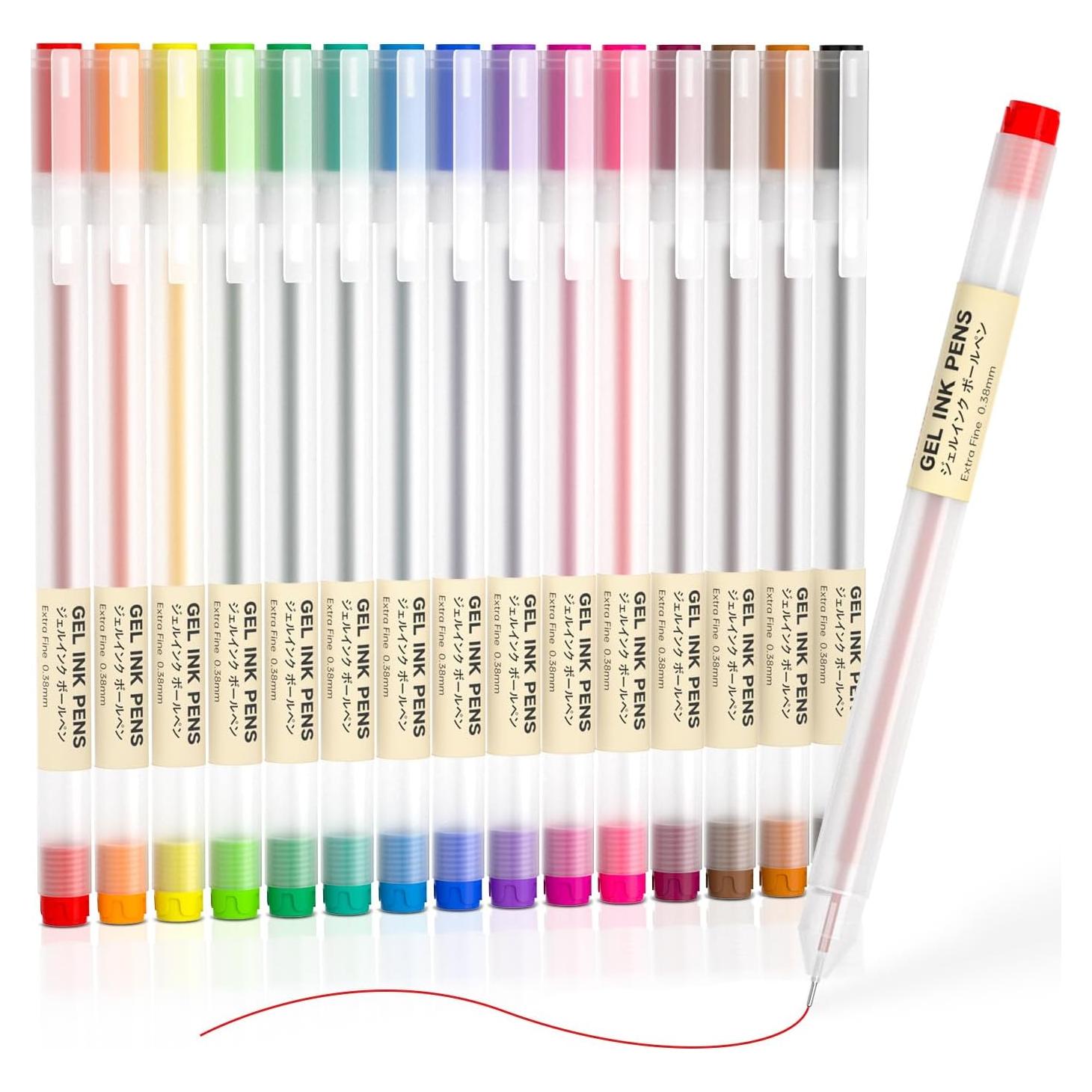 Bolígrafos de Gel Shuttle Art 15 Colores 0.38mm Extra Fina