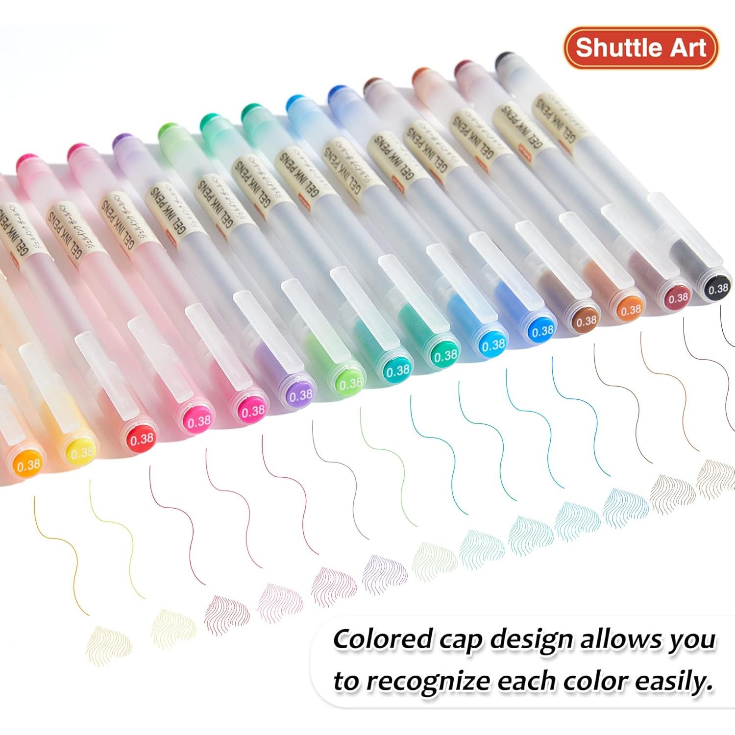 Bolígrafos de Gel Shuttle Art 15 Colores 0.38mm Extra Fina