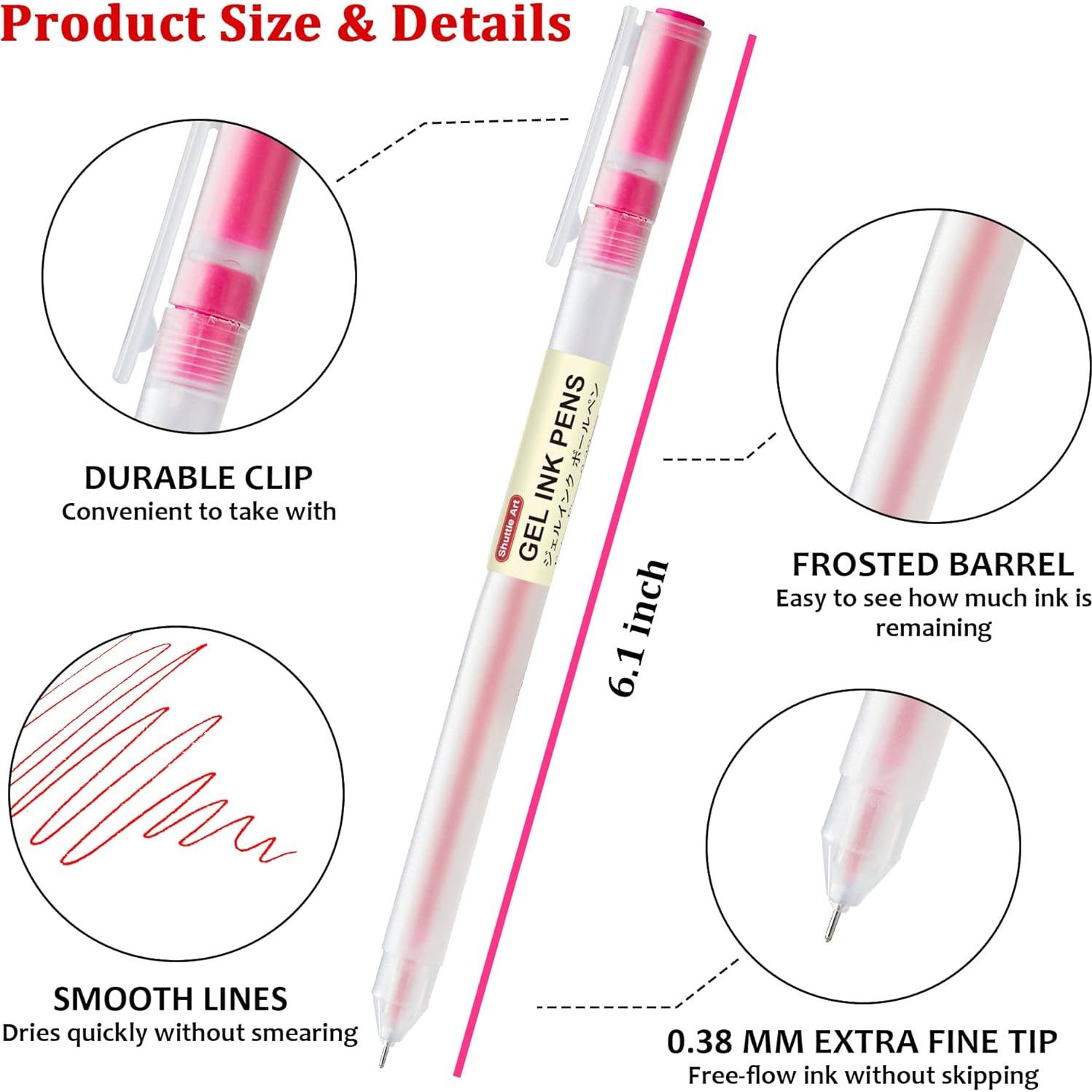 Bolígrafos de Gel Shuttle Art 15 Colores 0.38mm Extra Fina