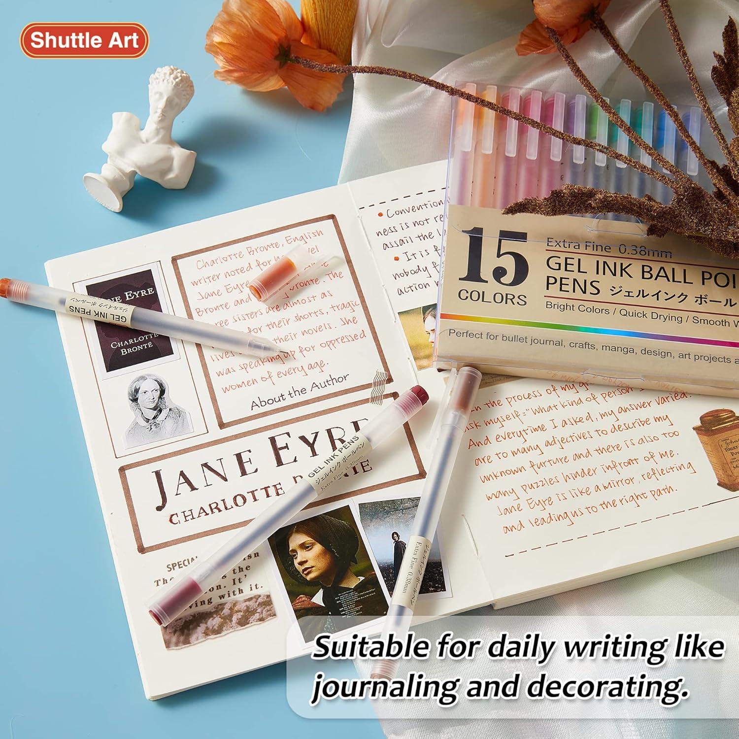Bolígrafos de Gel Shuttle Art 15 Colores 0.38mm Extra Fina