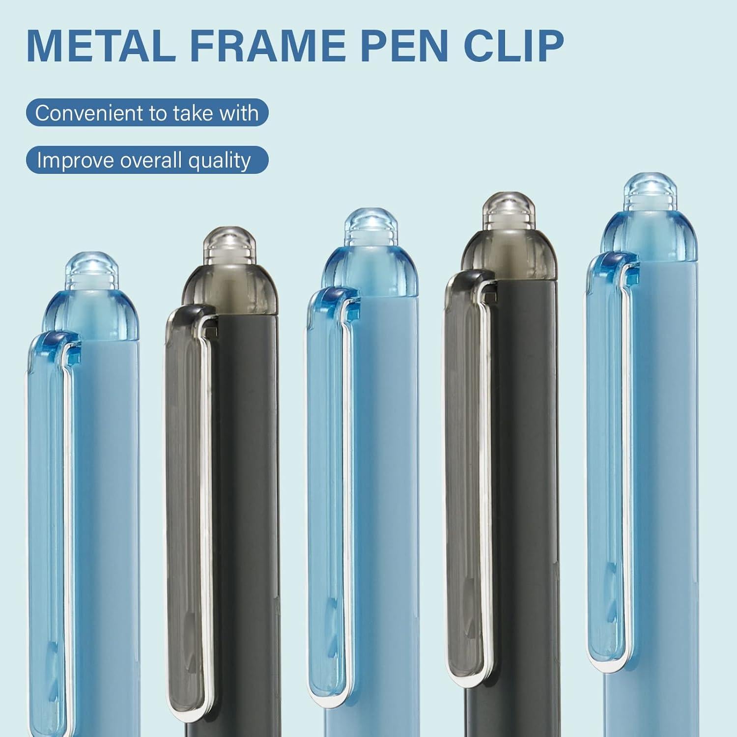 Bolígrafos de Gel ParKoo 12pcs Punta Fina 0.5mm Retráctiles