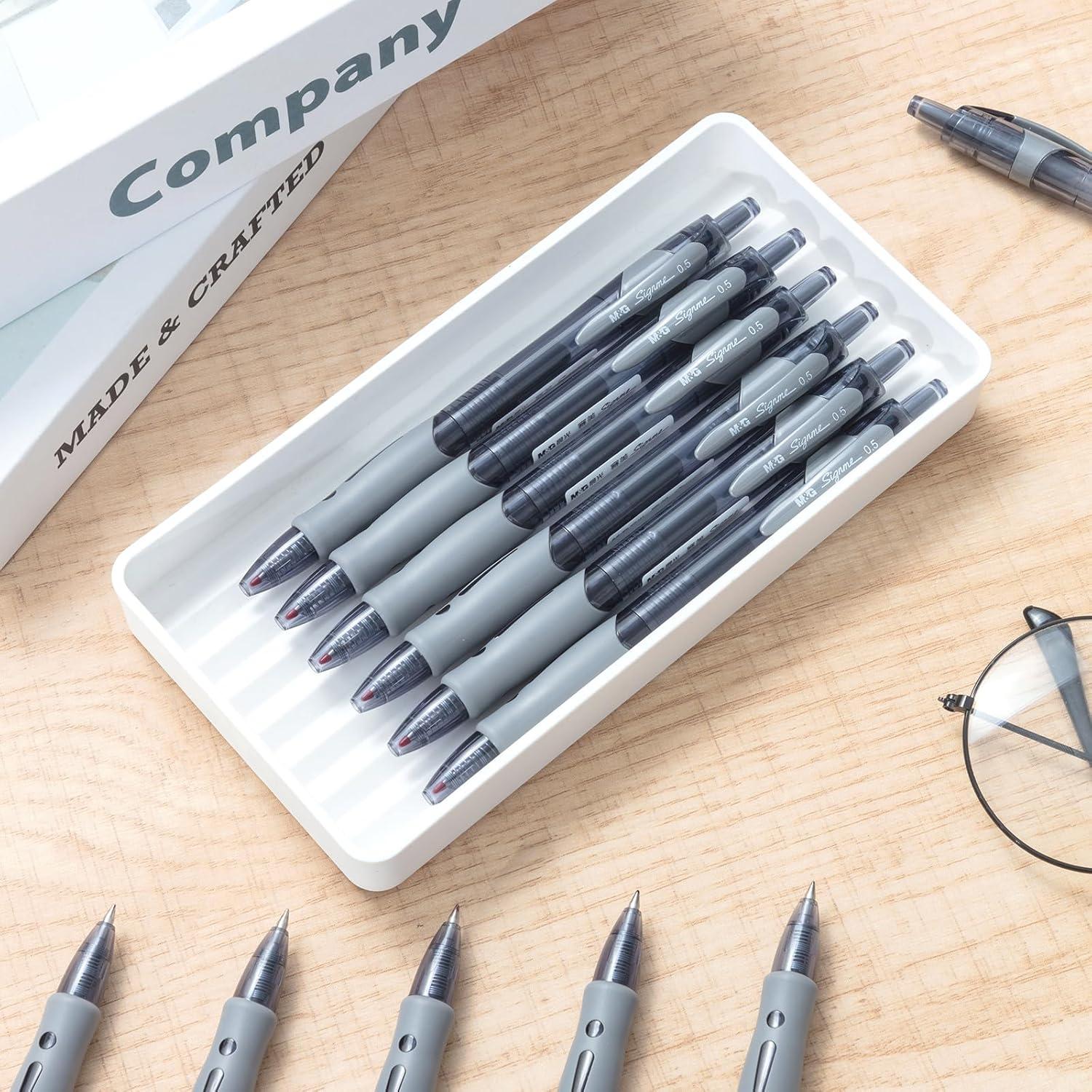 Set de 30 Bolígrafos de Gel M&G 0.5mm Tinta Negra Retráctiles