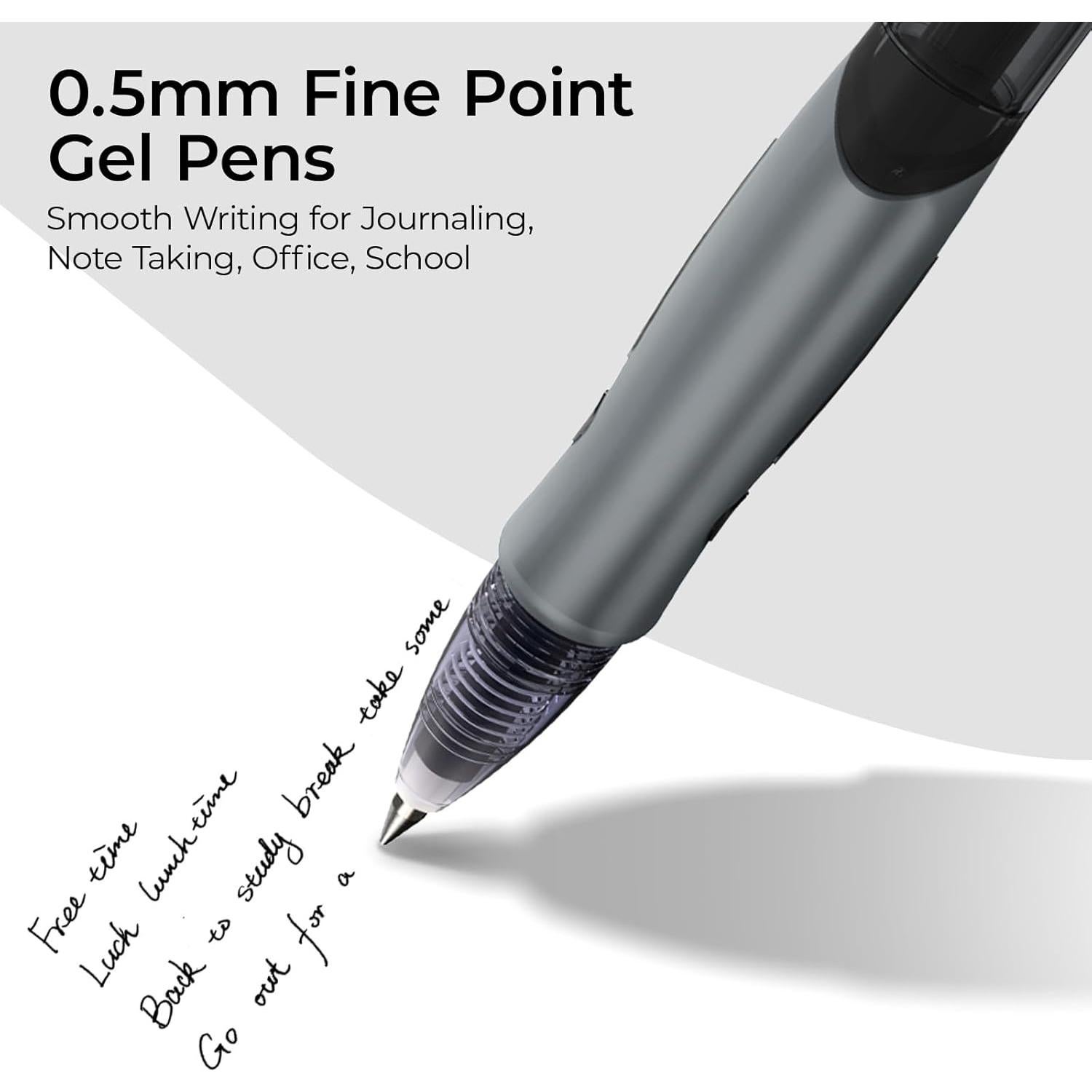 Set de 30 Bolígrafos de Gel M&G 0.5mm Tinta Negra Retráctiles