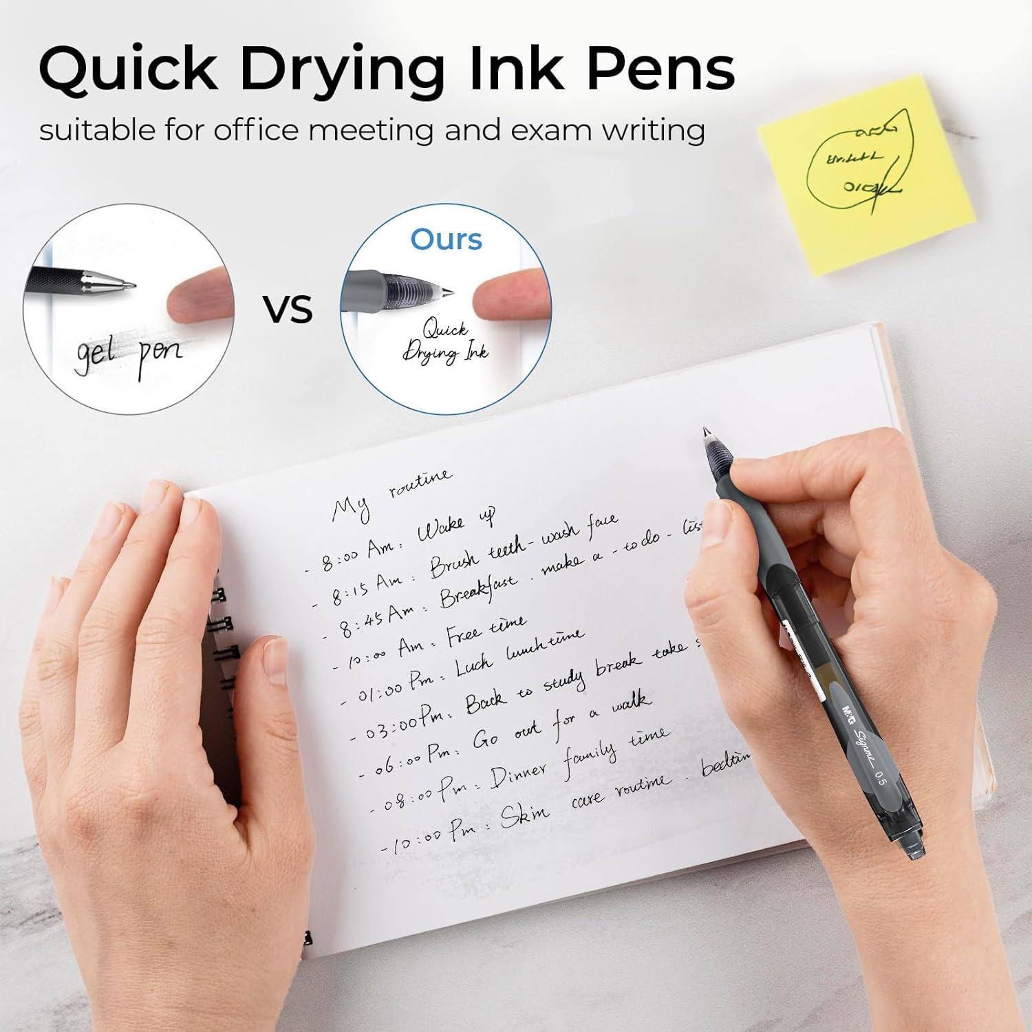 Set de 30 Bolígrafos de Gel M&G 0.5mm Tinta Negra Retráctiles