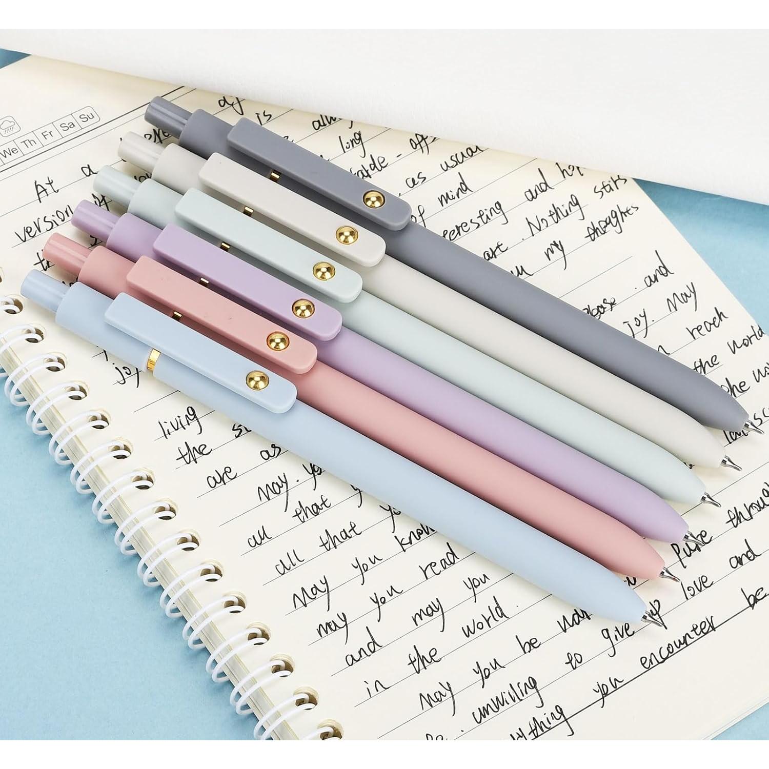 Bolígrafos de Gel Felofty 0.7mm Tinta Negra 6Pcs Morandi