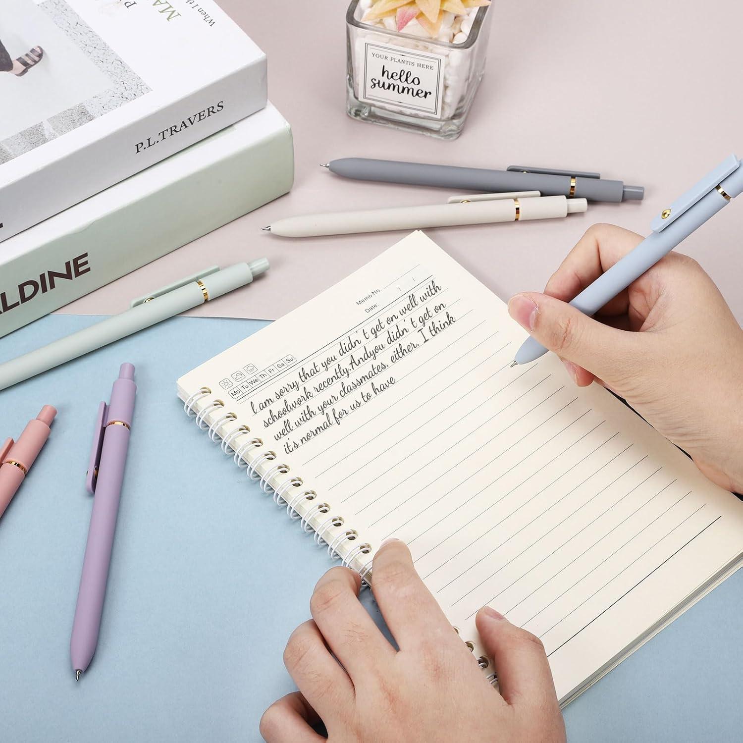 Bolígrafos de Gel Felofty 0.7mm Tinta Negra 6Pcs Morandi