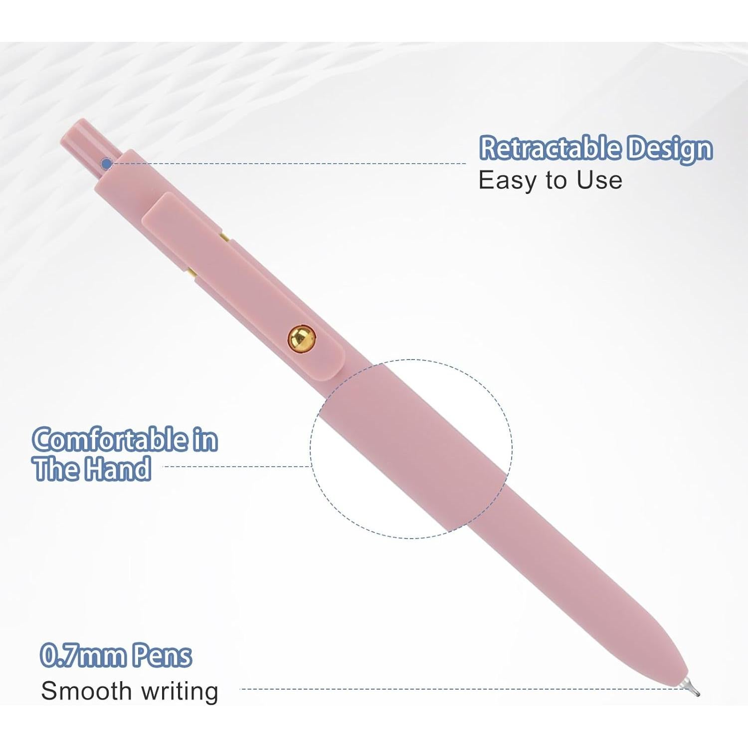 Bolígrafos de Gel Felofty 0.7mm Tinta Negra 6Pcs Morandi