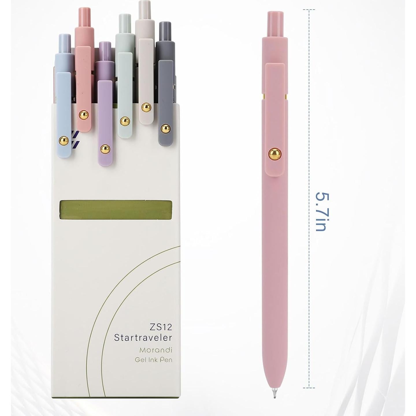 Bolígrafos de Gel Felofty 0.7mm Tinta Negra 6Pcs Morandi