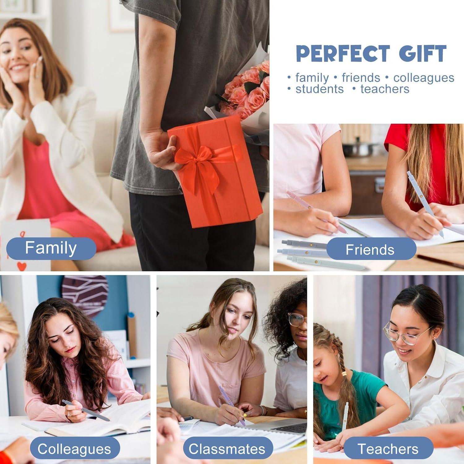 Bolígrafos de Gel Felofty 0.7mm Tinta Negra 6Pcs Morandi