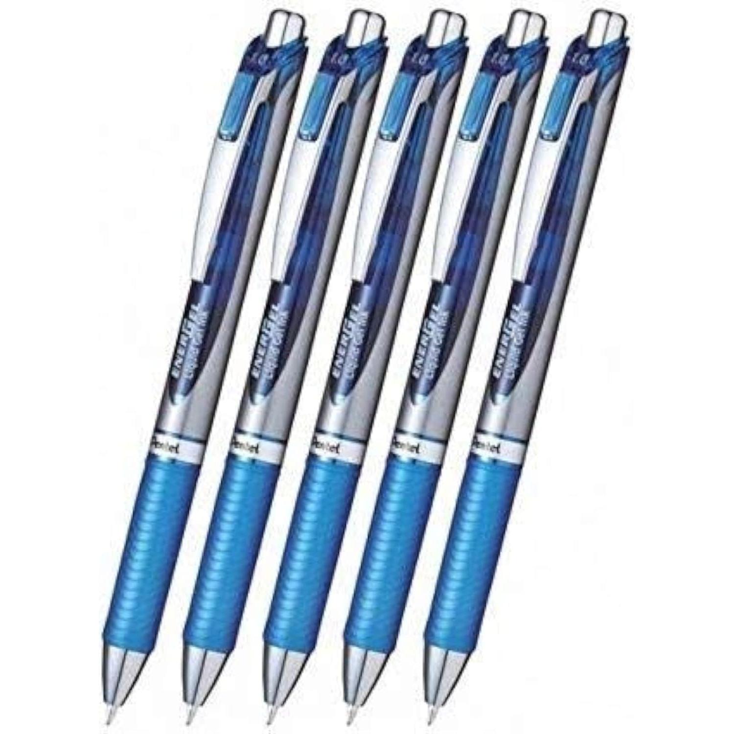 Bolígrafo de Gel Retráctil Pentel EnerGel Deluxe RTX 1mm Azul - Paquete de 5