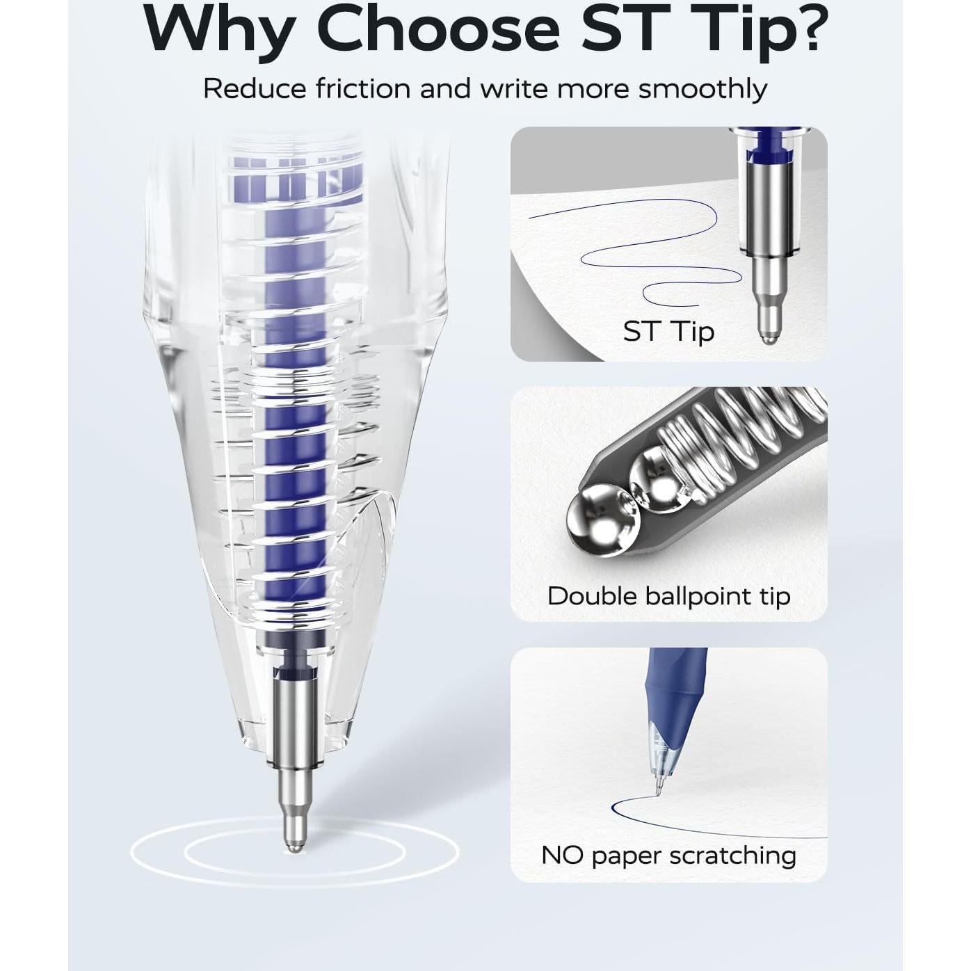 Paquete de 12 bolígrafos de gel STAGEEK azul 0.5mm