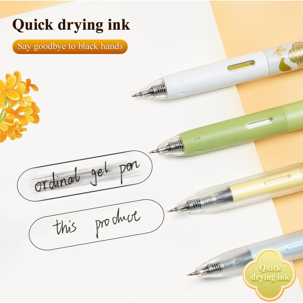 Bolígrafos de Gel M&G 4 PCS Punta Fina 0.5mm Tinta Negra