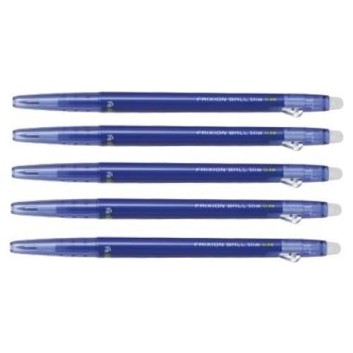 Bolígrafo Gel Borrable Pilot FriXion Ball Slim 0.38mm Azul - Paquete de 5