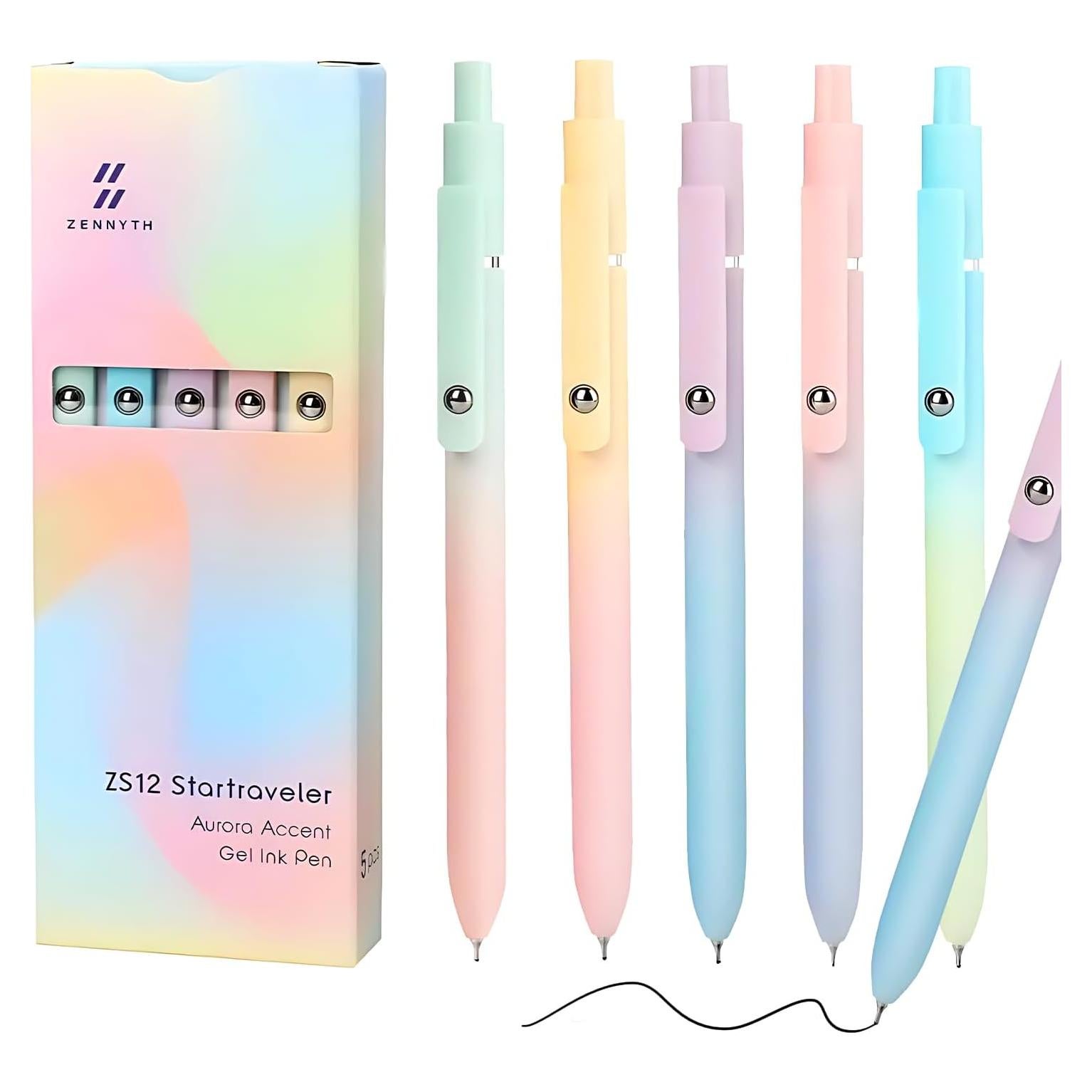 5 Bolígrafos de Gel Retráctiles DRMAVI Tinta Negra 0.7mm