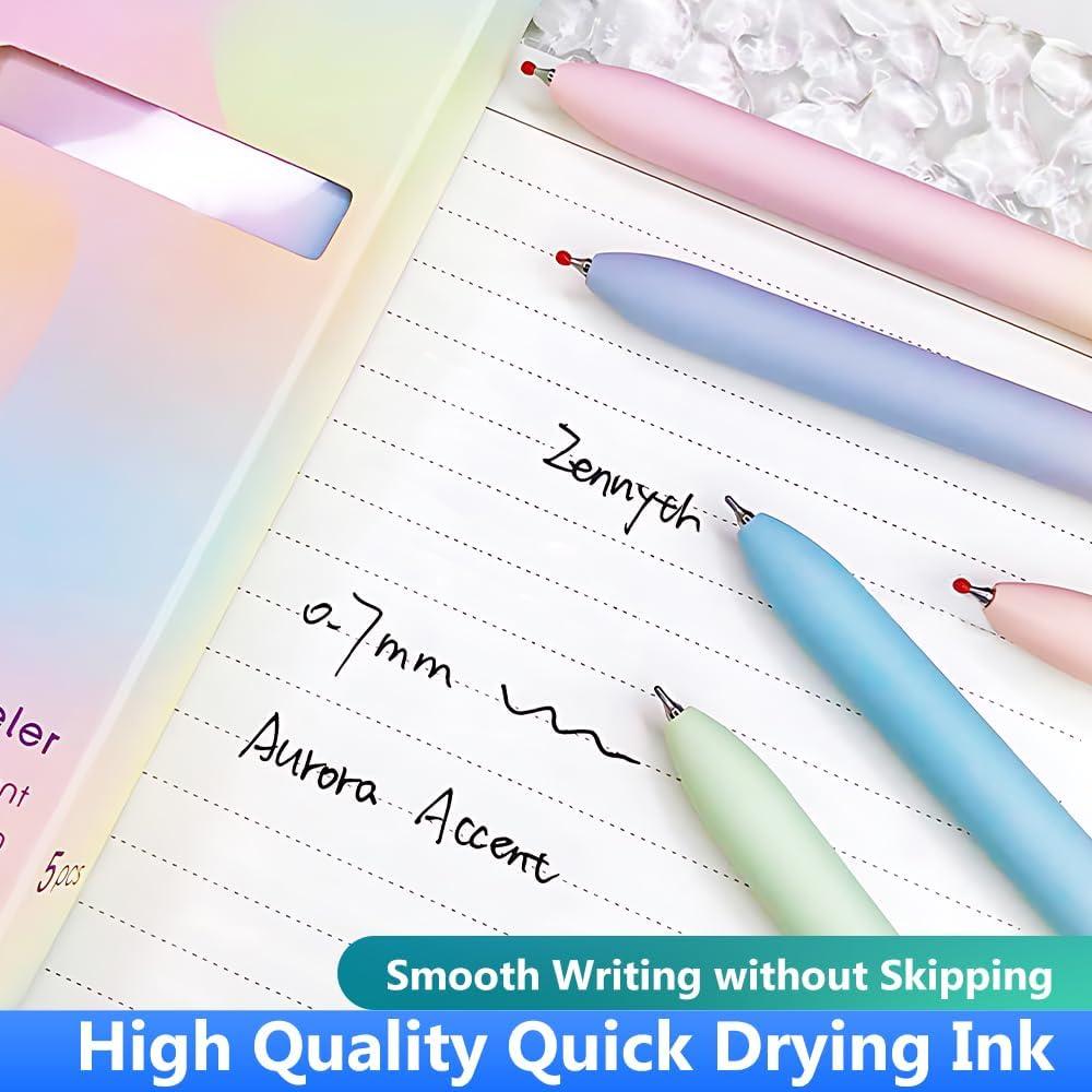 5 Bolígrafos de Gel Retráctiles DRMAVI Tinta Negra 0.7mm