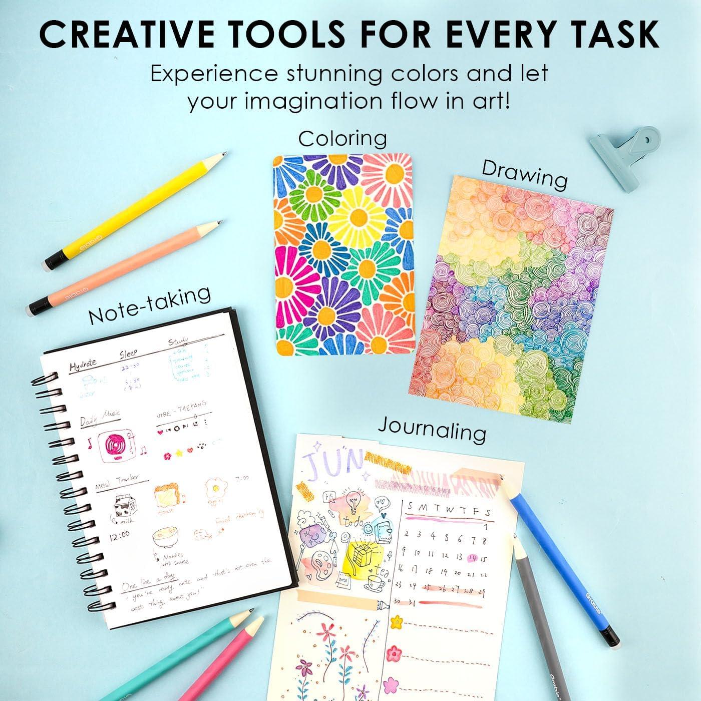 Bolígrafos de Gel Borrables Grabie, 9 Colores, 0.6mm