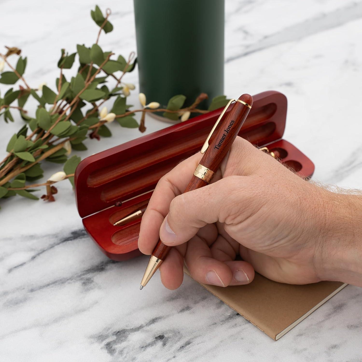 Conjunto de Bolígrafo y Lápiz Personalizado Días de Primavera - Madera de Rosa