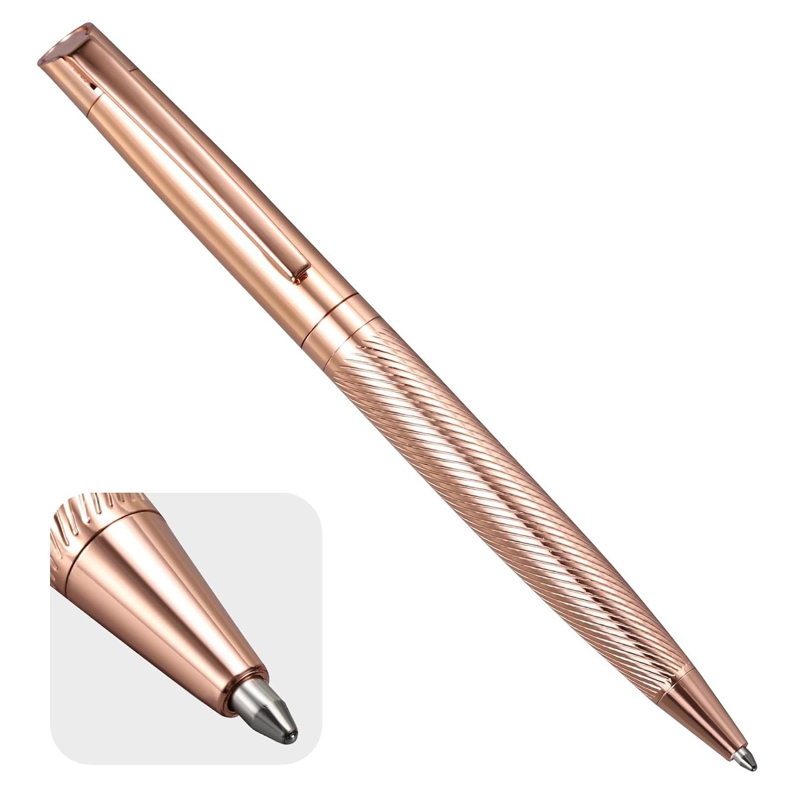 Bolígrafo Retráctil Eslye Oro Rosa 1.0mm Tinta Negra con Estuche