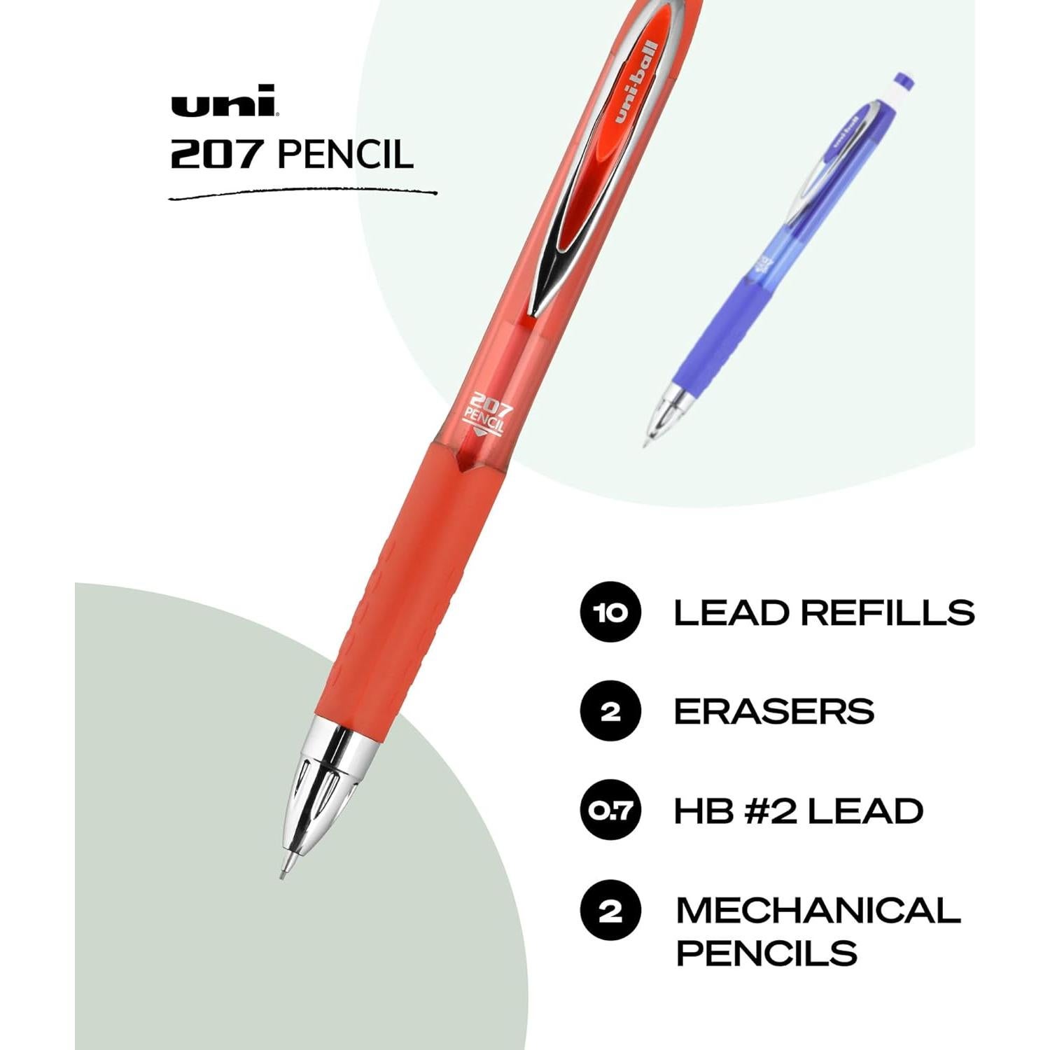 Kit de Lápices Mecánicos Uniball 207, 0.7mm, Paquete de 2