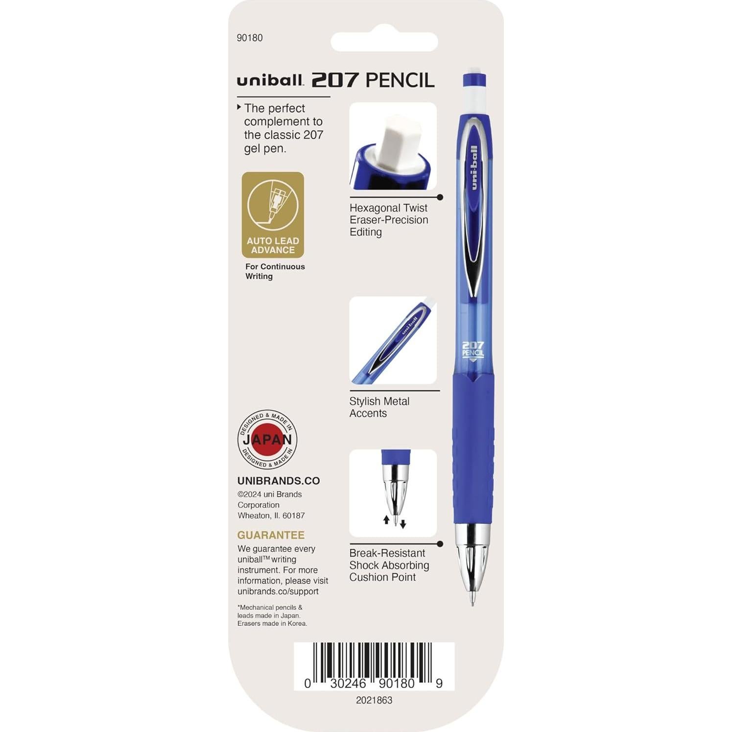 Kit de Lápices Mecánicos Uniball 207, 0.7mm, Paquete de 2