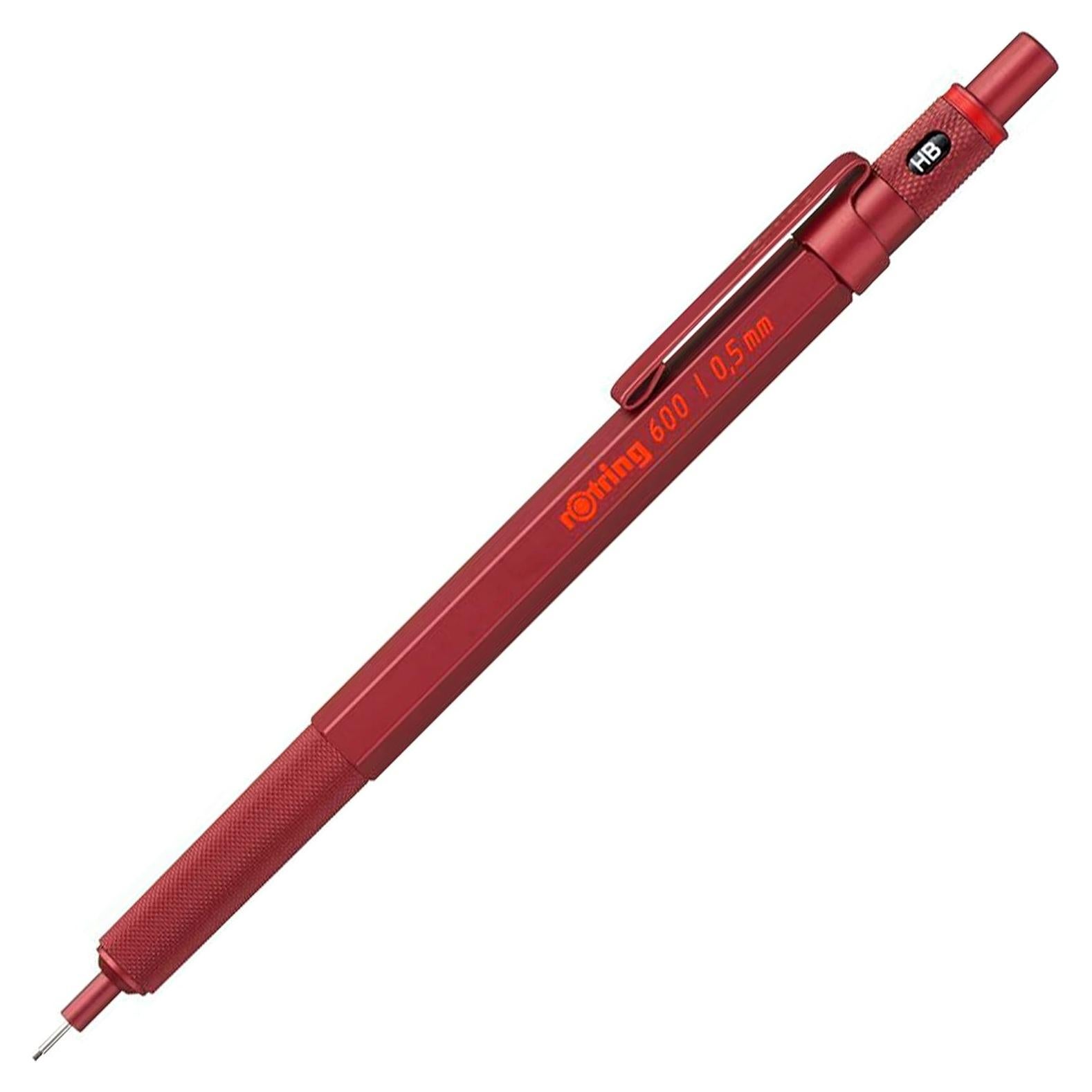 Lápiz Mecánico Rotring 600 0.5 mm Cuerpo Metálico Rojo