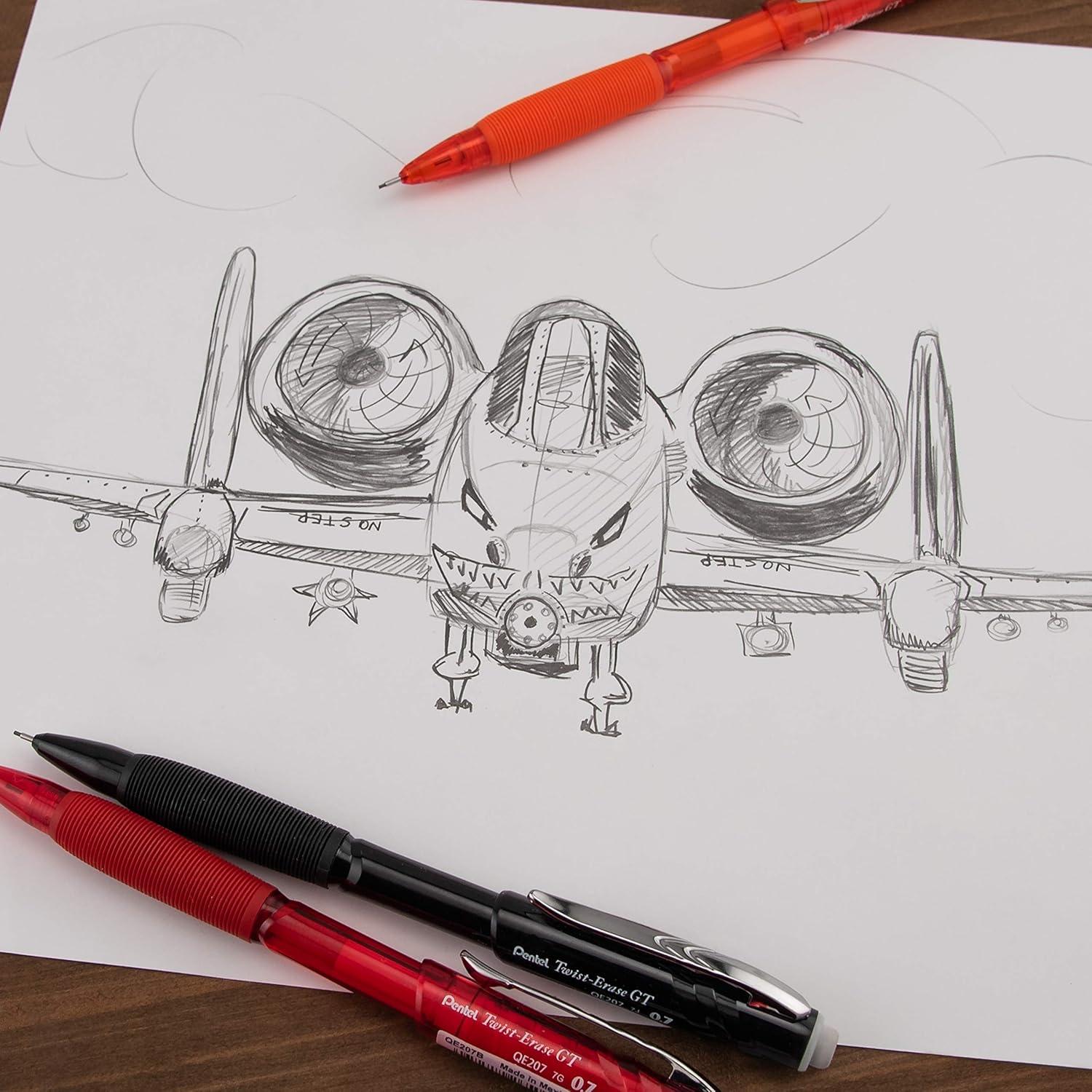 Lápiz Mecánico Pentel Twist-Erase GT 0.7mm Paquete de 3