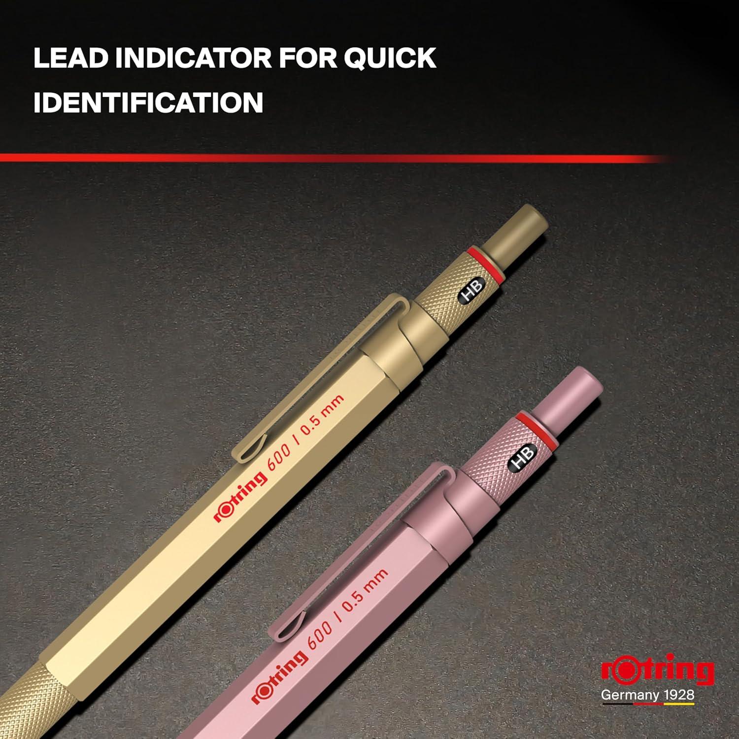 Lápiz Mecánico rOtring 600 Oro 0.5mm Profesional