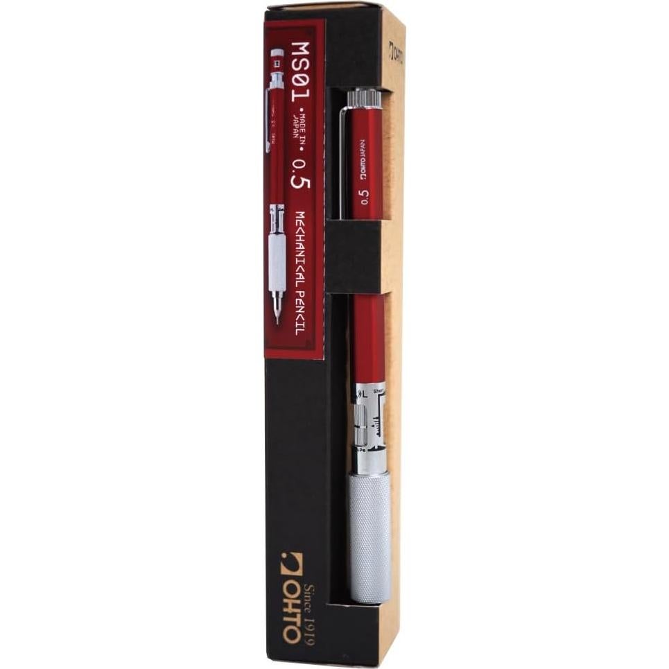 Lápiz Mecánico OHTO MS01, Aluminio y Latón, 0.5mm, Rojo