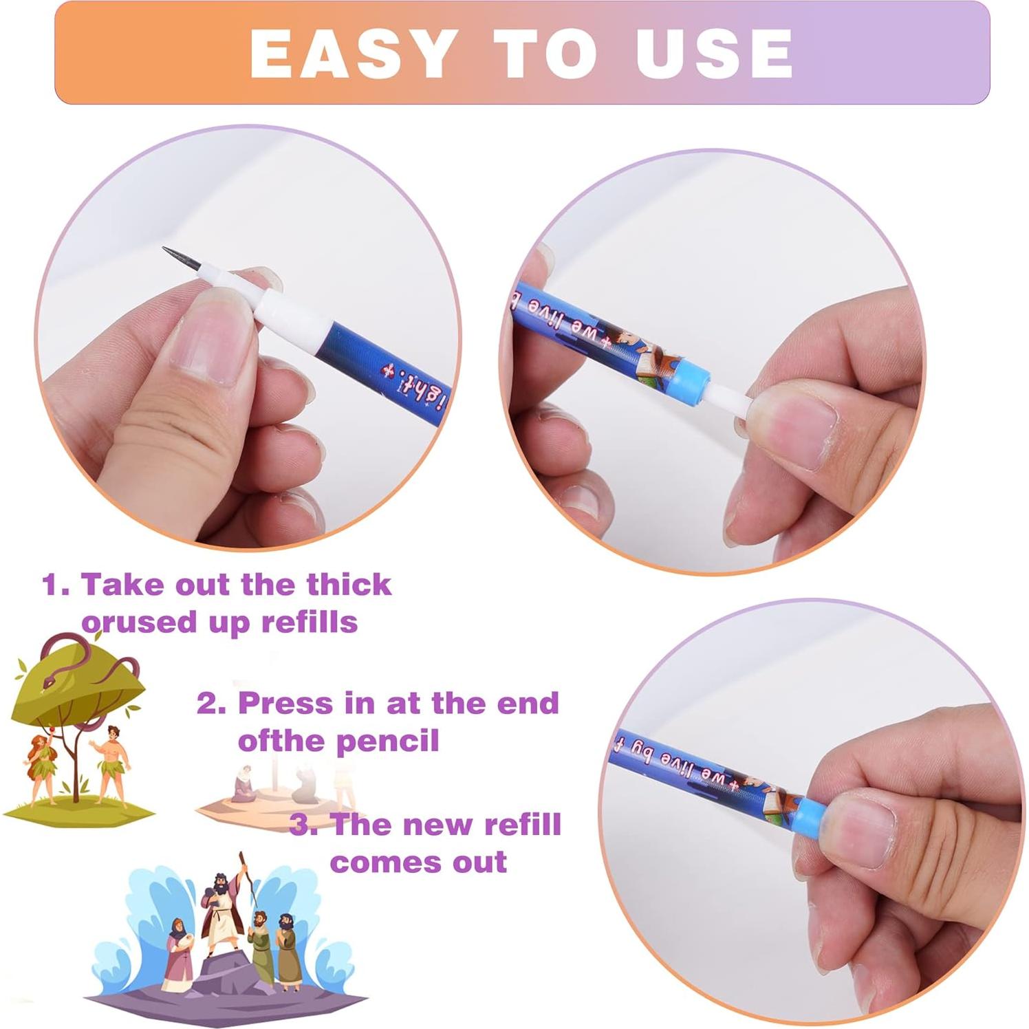 48 Lápices Multicolor Kolewo4ever con Versículos Bíblicos