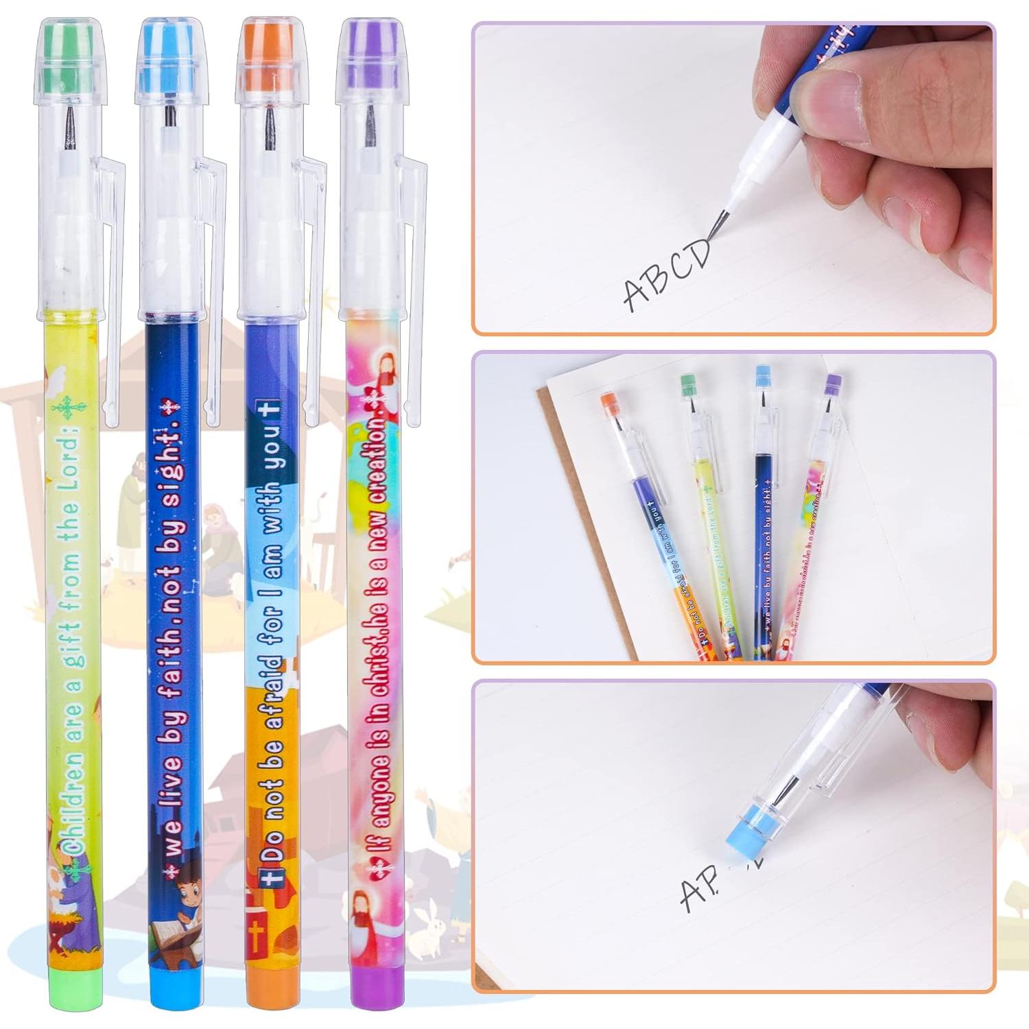 48 Lápices Multicolor Kolewo4ever con Versículos Bíblicos