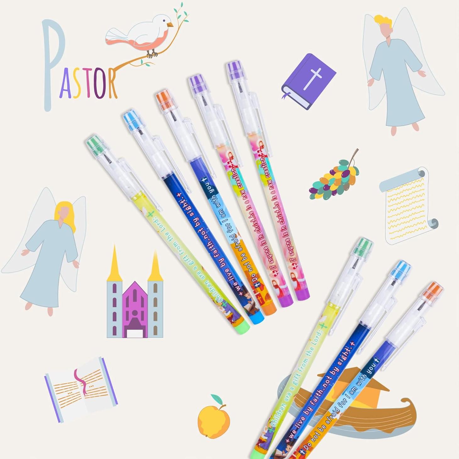 48 Lápices Multicolor Kolewo4ever con Versículos Bíblicos