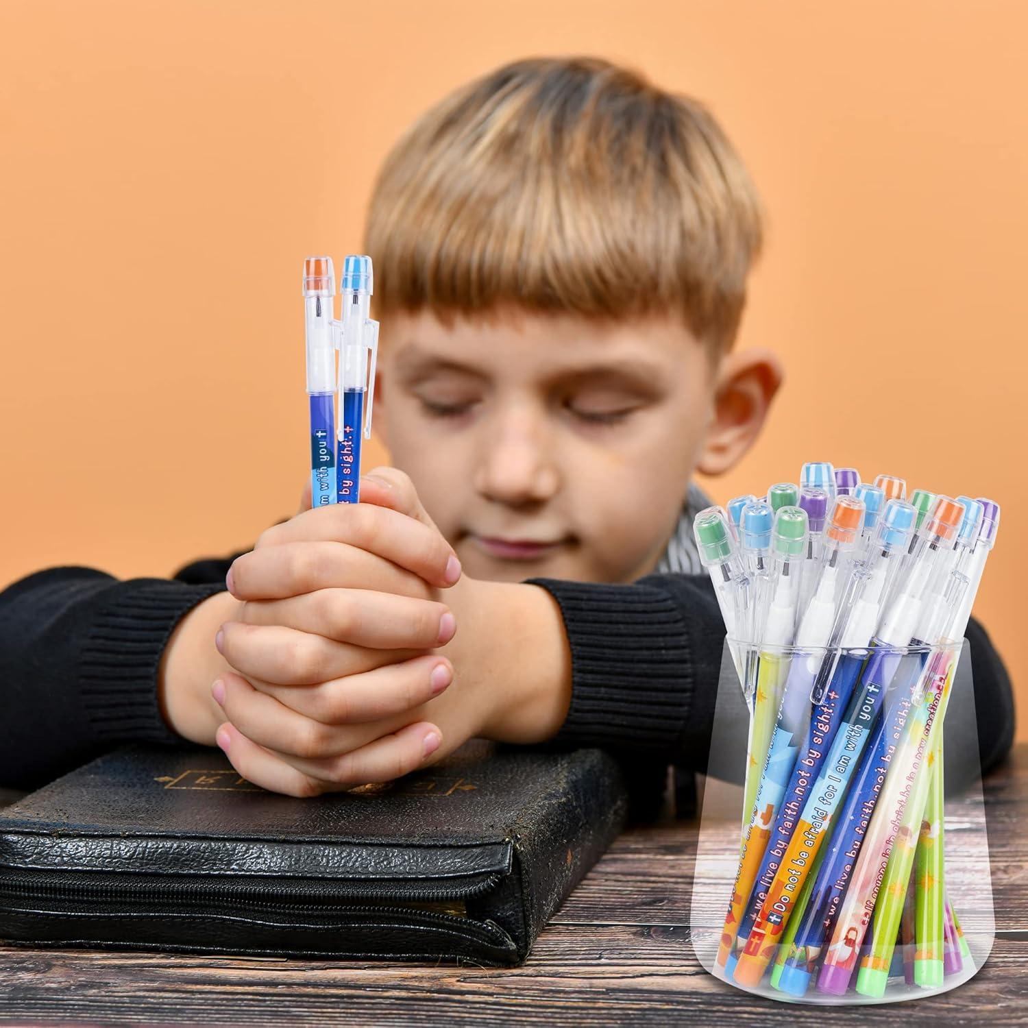 48 Lápices Multicolor Kolewo4ever con Versículos Bíblicos