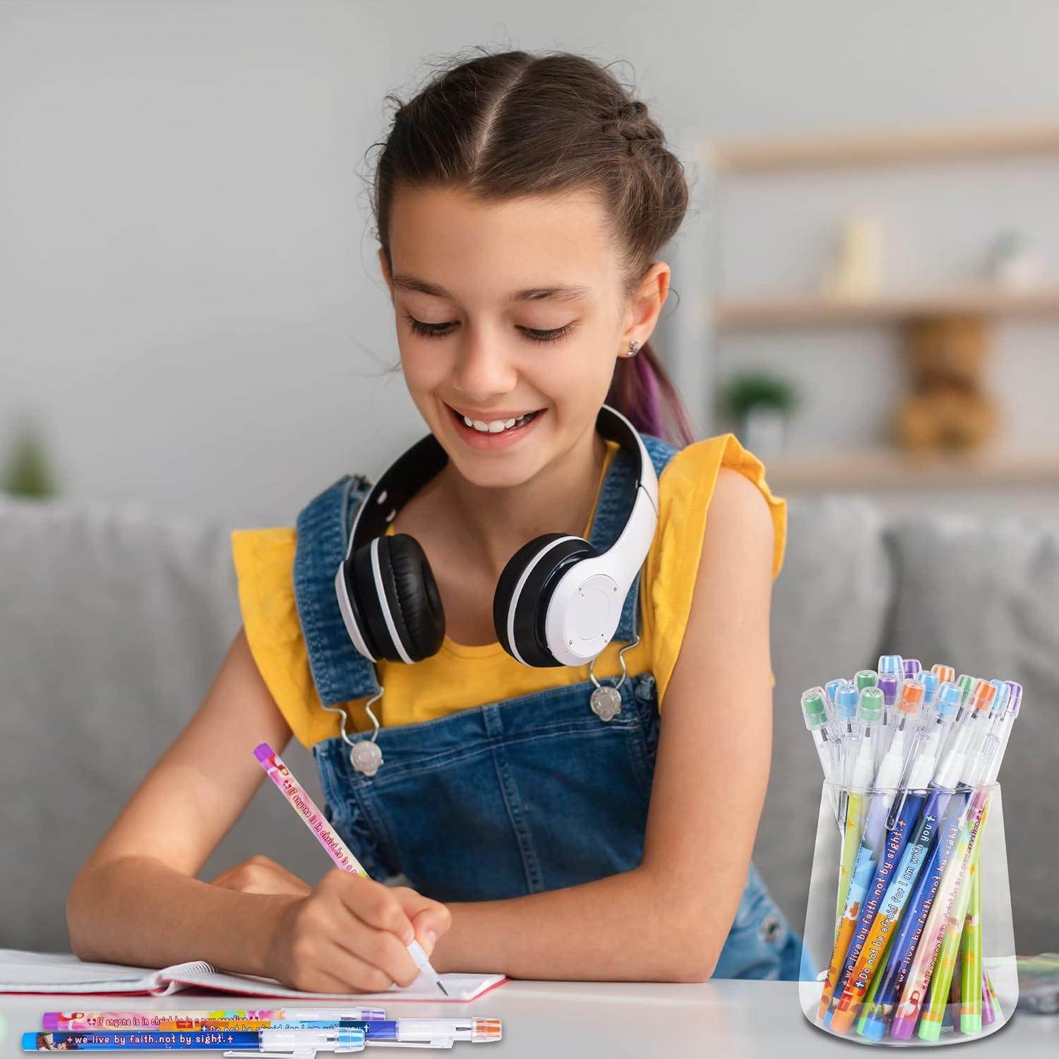 48 Lápices Multicolor Kolewo4ever con Versículos Bíblicos