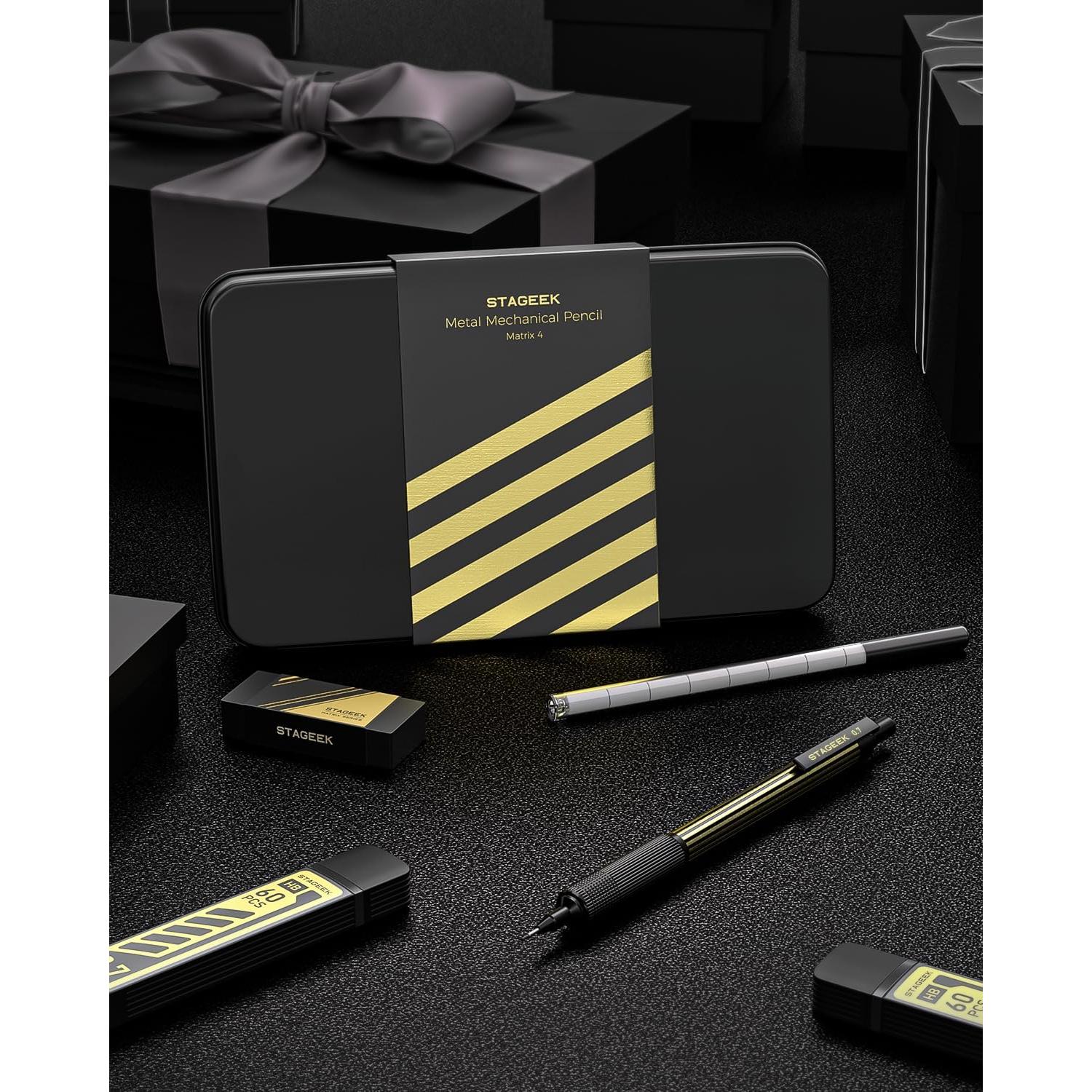 Lápiz Mecánico STAGEEK 0.7mm con Estuche de Metal y Recargas