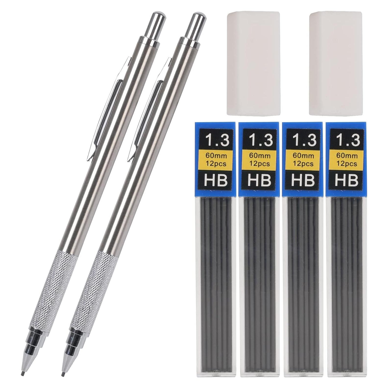 Juego de Lápices Mecánicos Aitikili 1.3mm con Recargas y Borradores