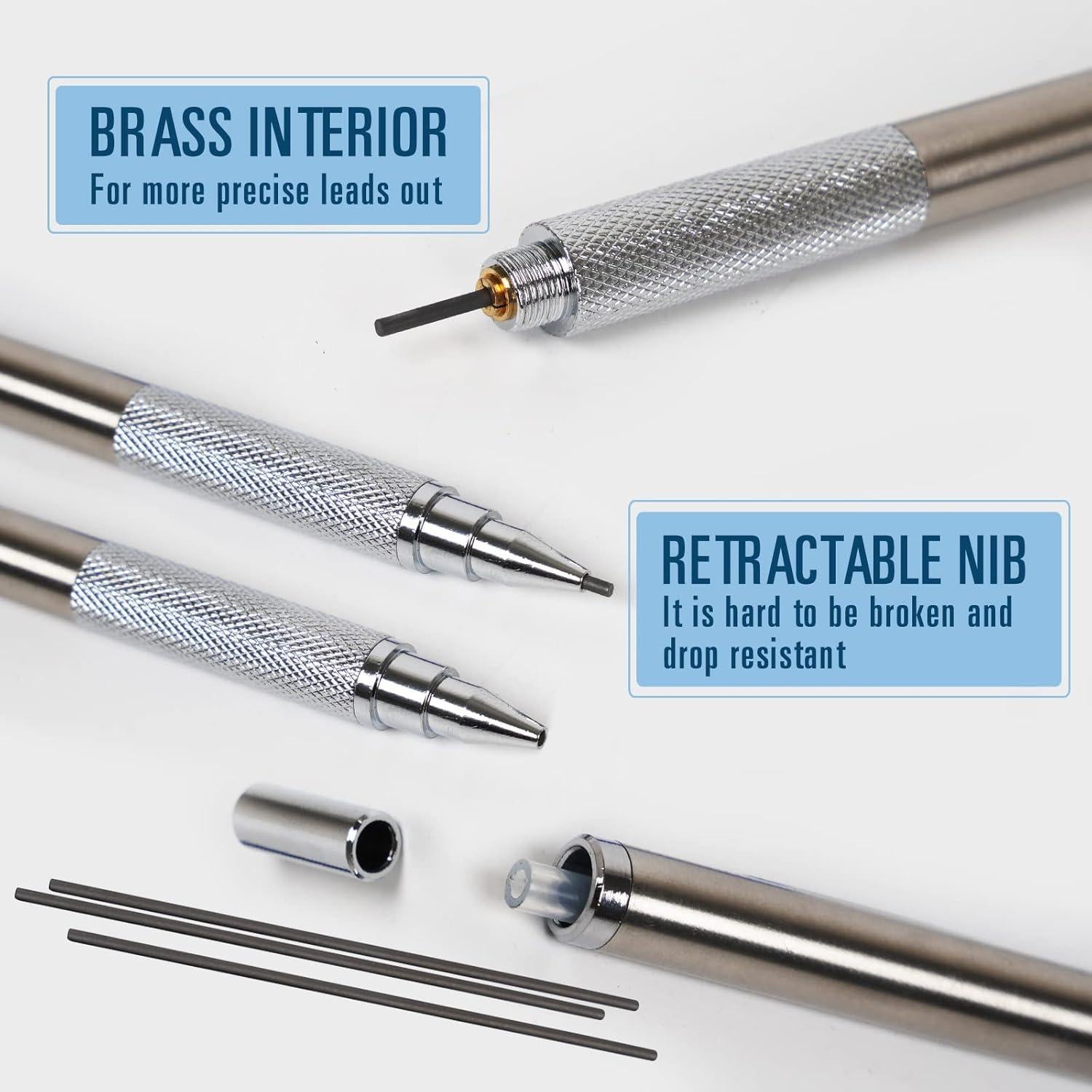 Juego de Lápices Mecánicos Aitikili 1.3mm con Recargas y Borradores