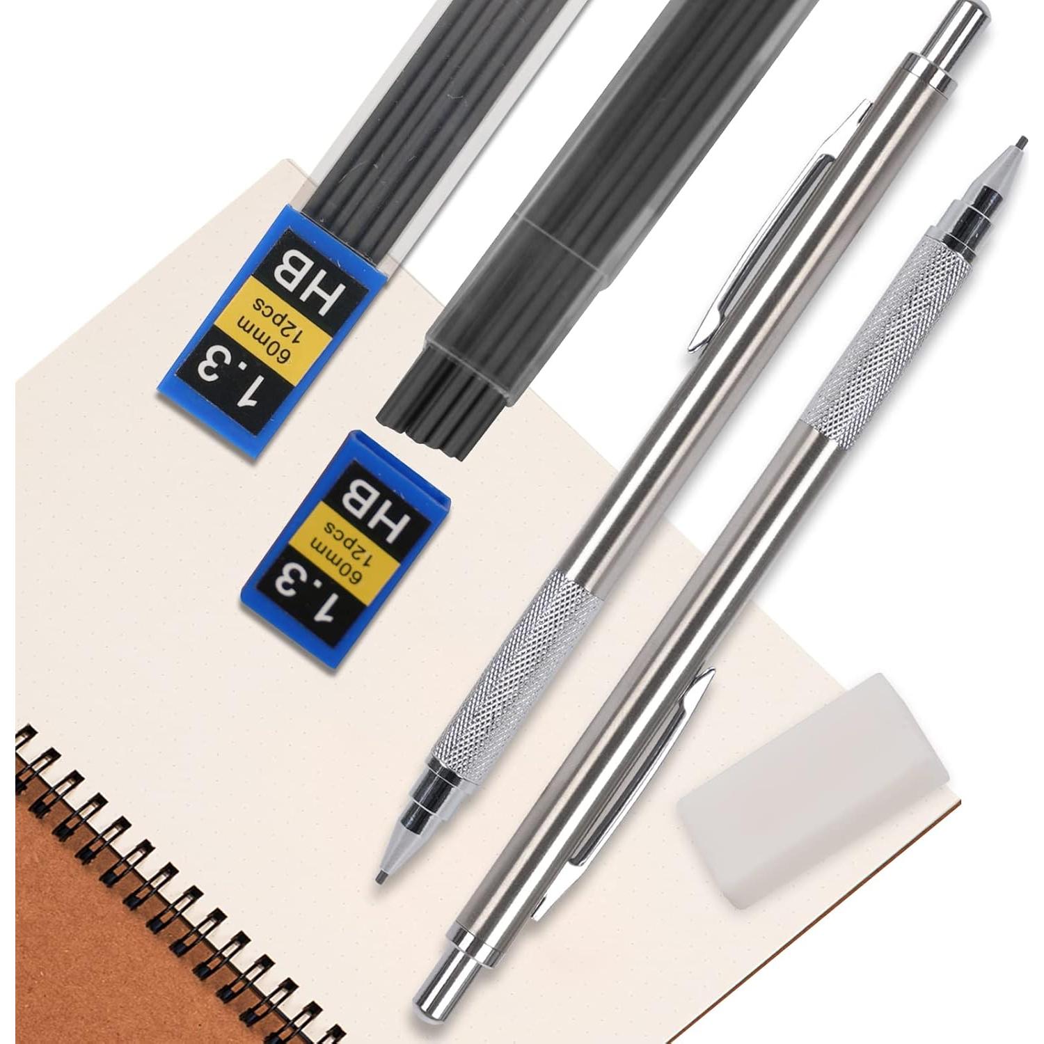 Juego de Lápices Mecánicos Aitikili 1.3mm con Recargas y Borradores