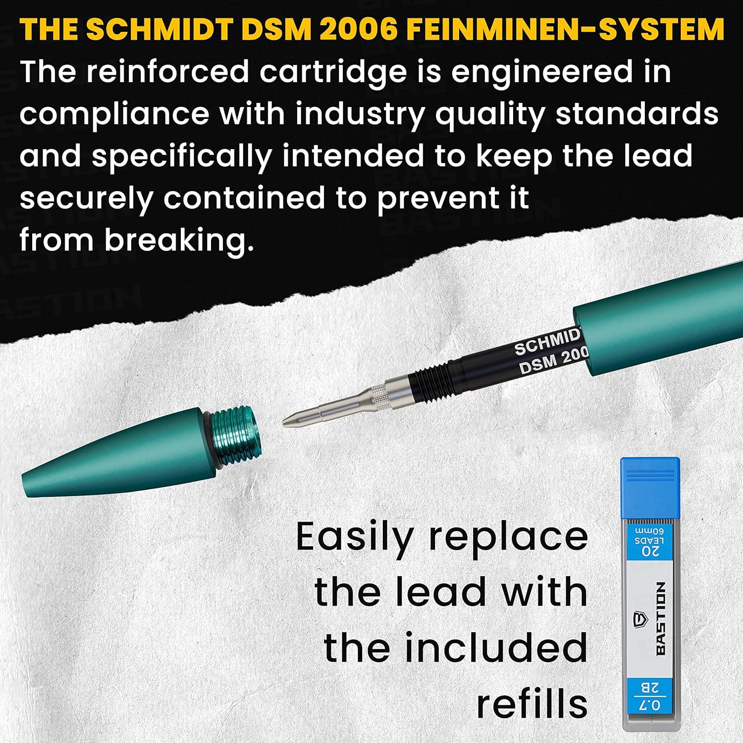 Lápiz Mecánico Bastion Verde Mar 20 x 0.7mm Recargas