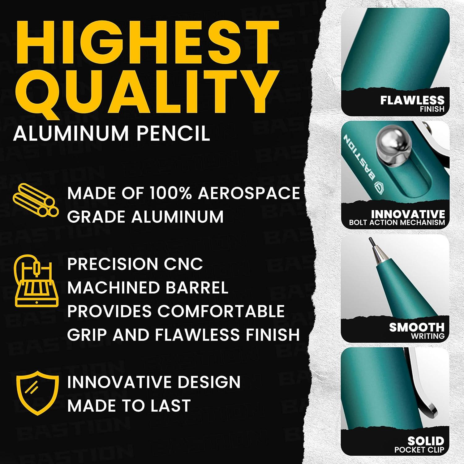 Lápiz Mecánico Bastion Verde Mar 20 x 0.7mm Recargas