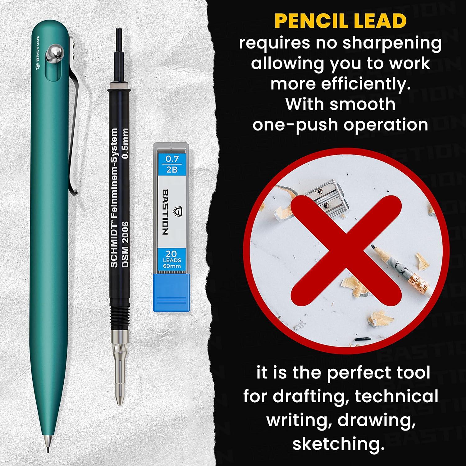 Lápiz Mecánico Bastion Verde Mar 20 x 0.7mm Recargas