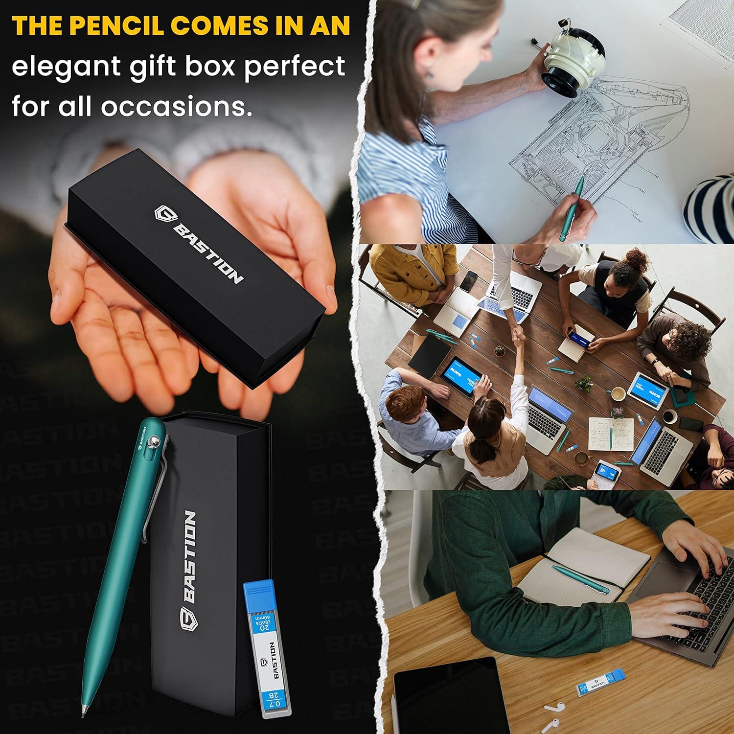 Lápiz Mecánico Bastion Verde Mar 20 x 0.7mm Recargas