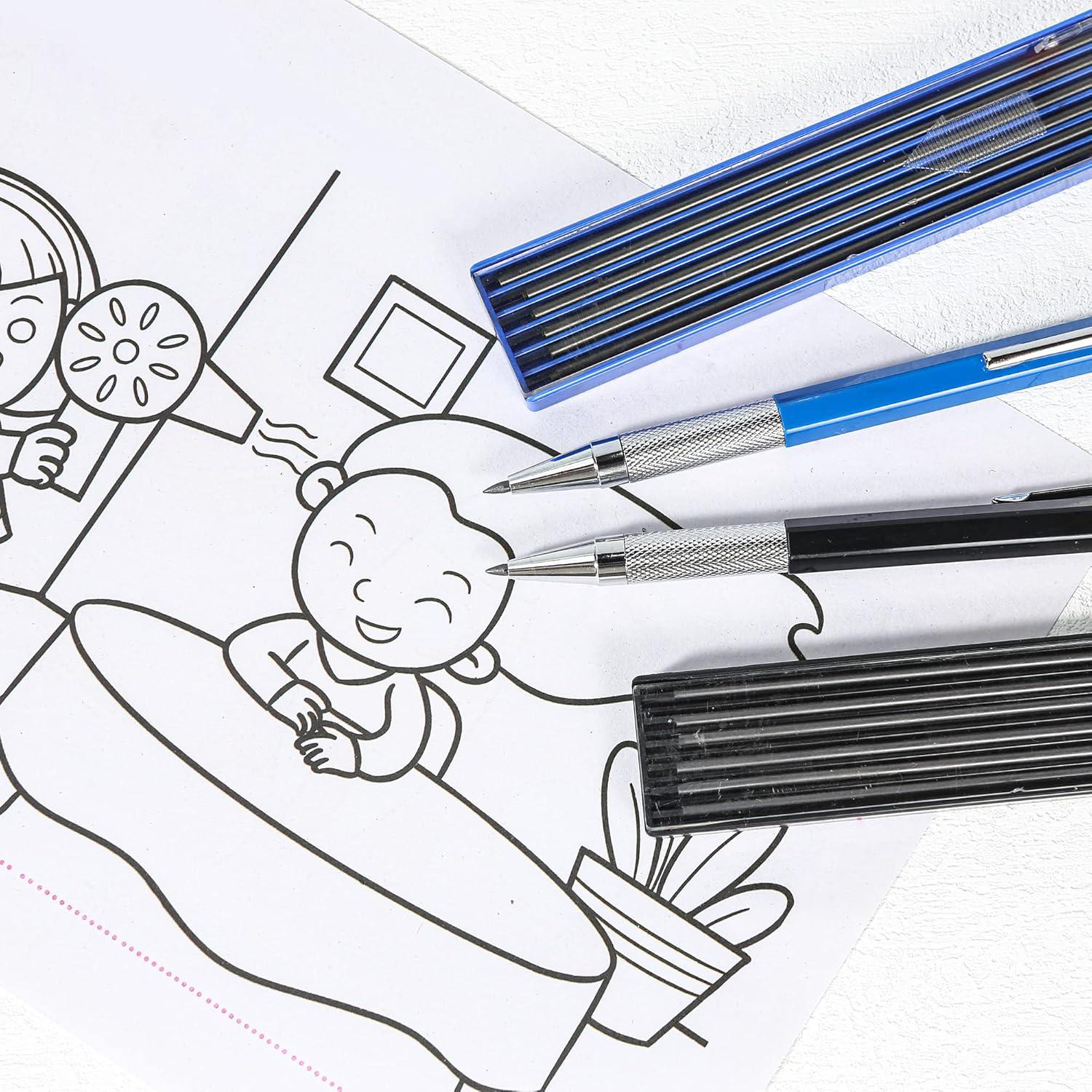 Juego de Lápices Mecánicos Aitikili 2mm con Recargas HB y 2B