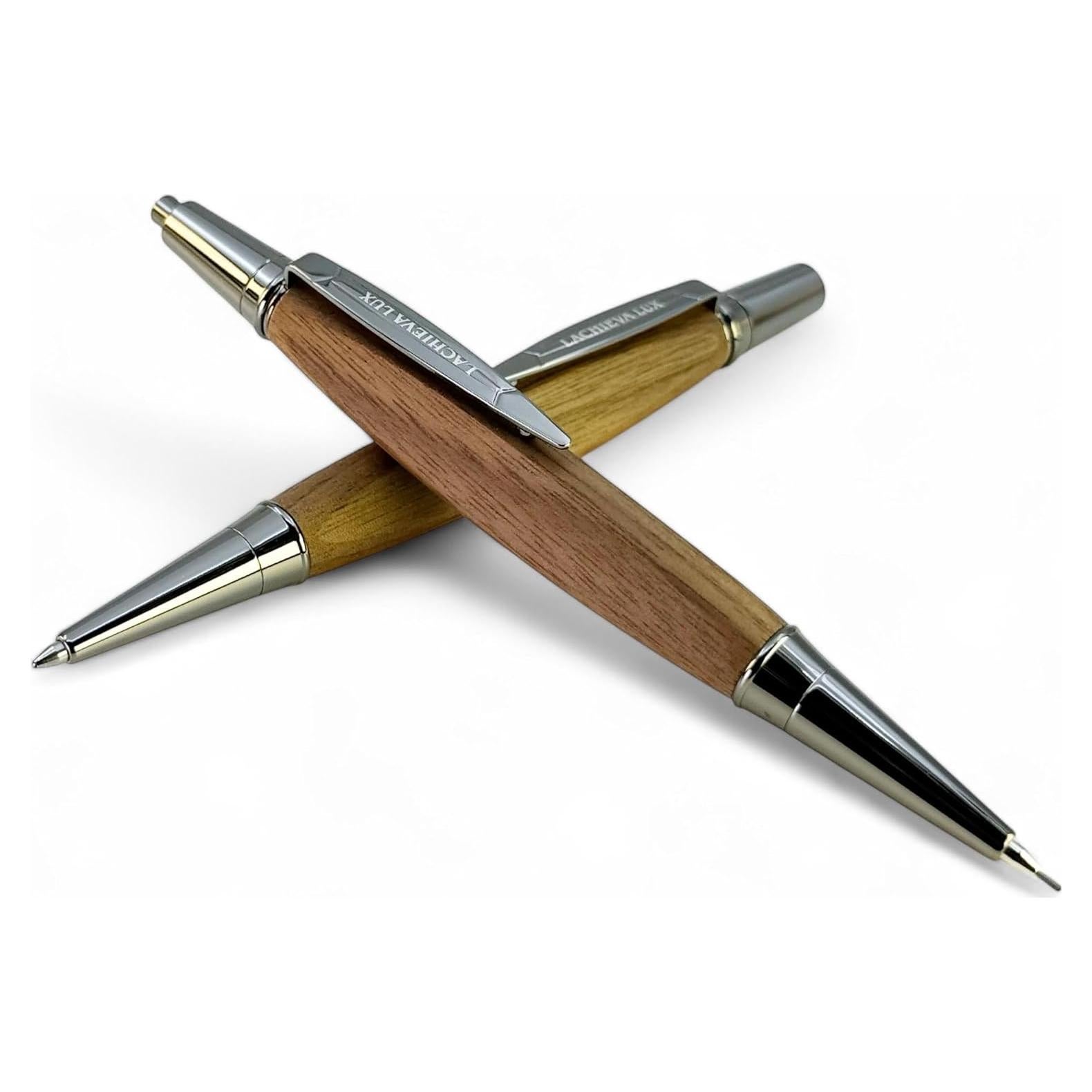 Juego de Bolígrafo y Lápiz Mecánico LACHIEVA LUX - Madera de Nogal